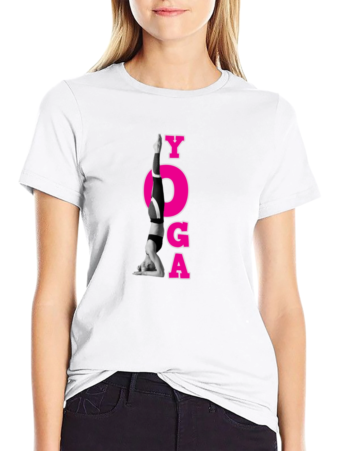 Yoga Pose Graphic Black T-Shirt