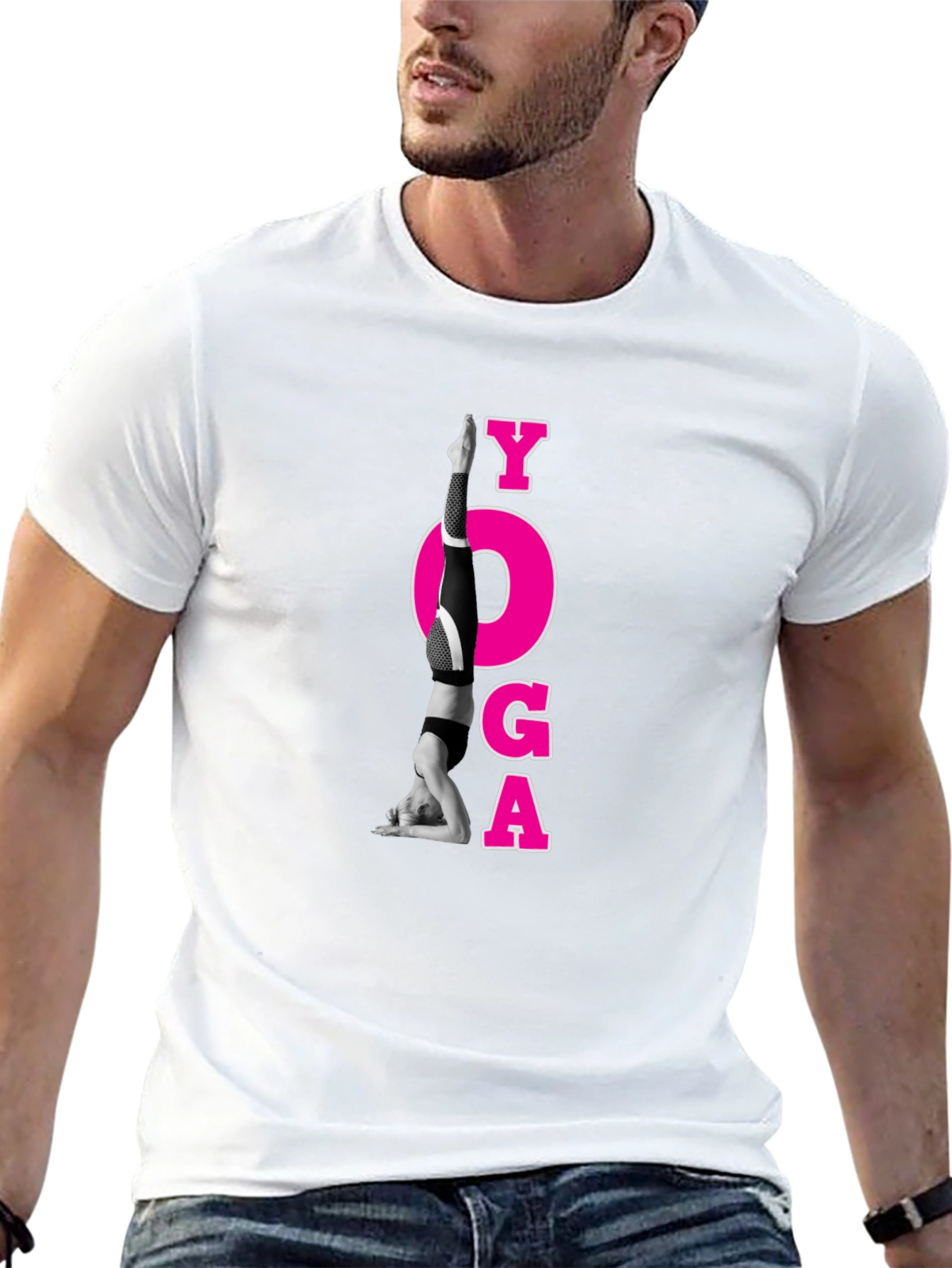 Yoga Pose Graphic Black T-Shirt