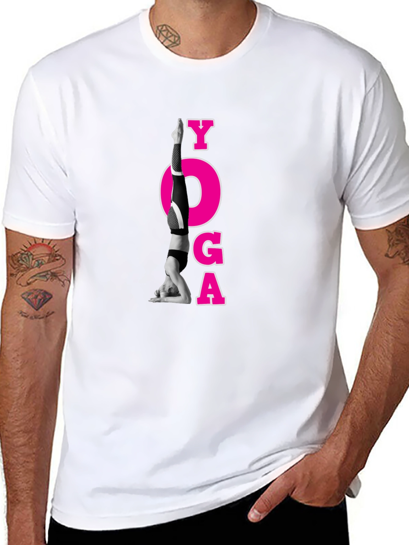 Yoga Pose Graphic Black T-Shirt