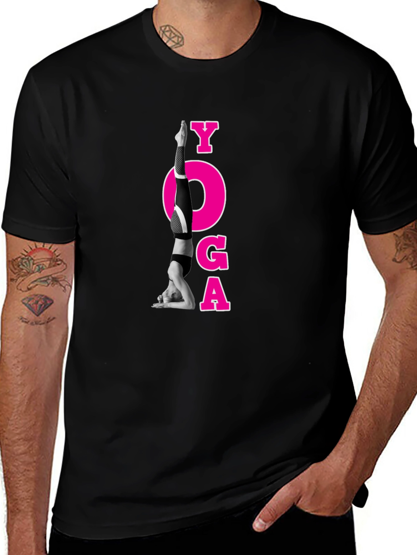 Yoga Pose Graphic Black T-Shirt