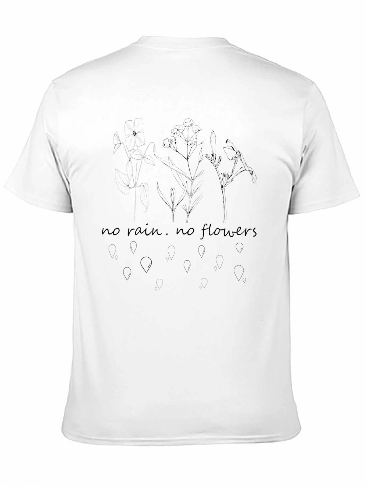 No Rain No Flowers Black Graphic T-Shirt
