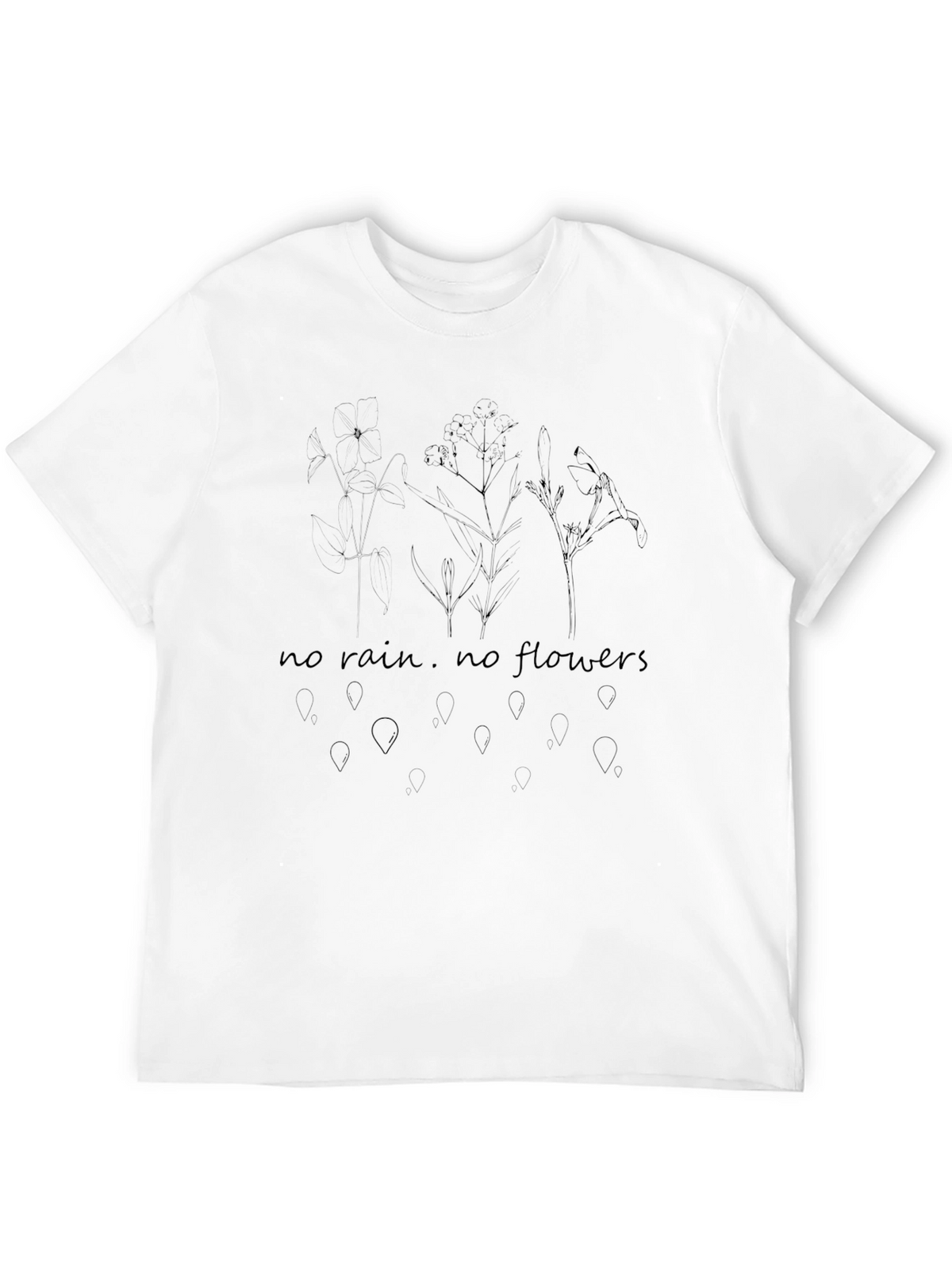 No Rain No Flowers Black Graphic T-Shirt