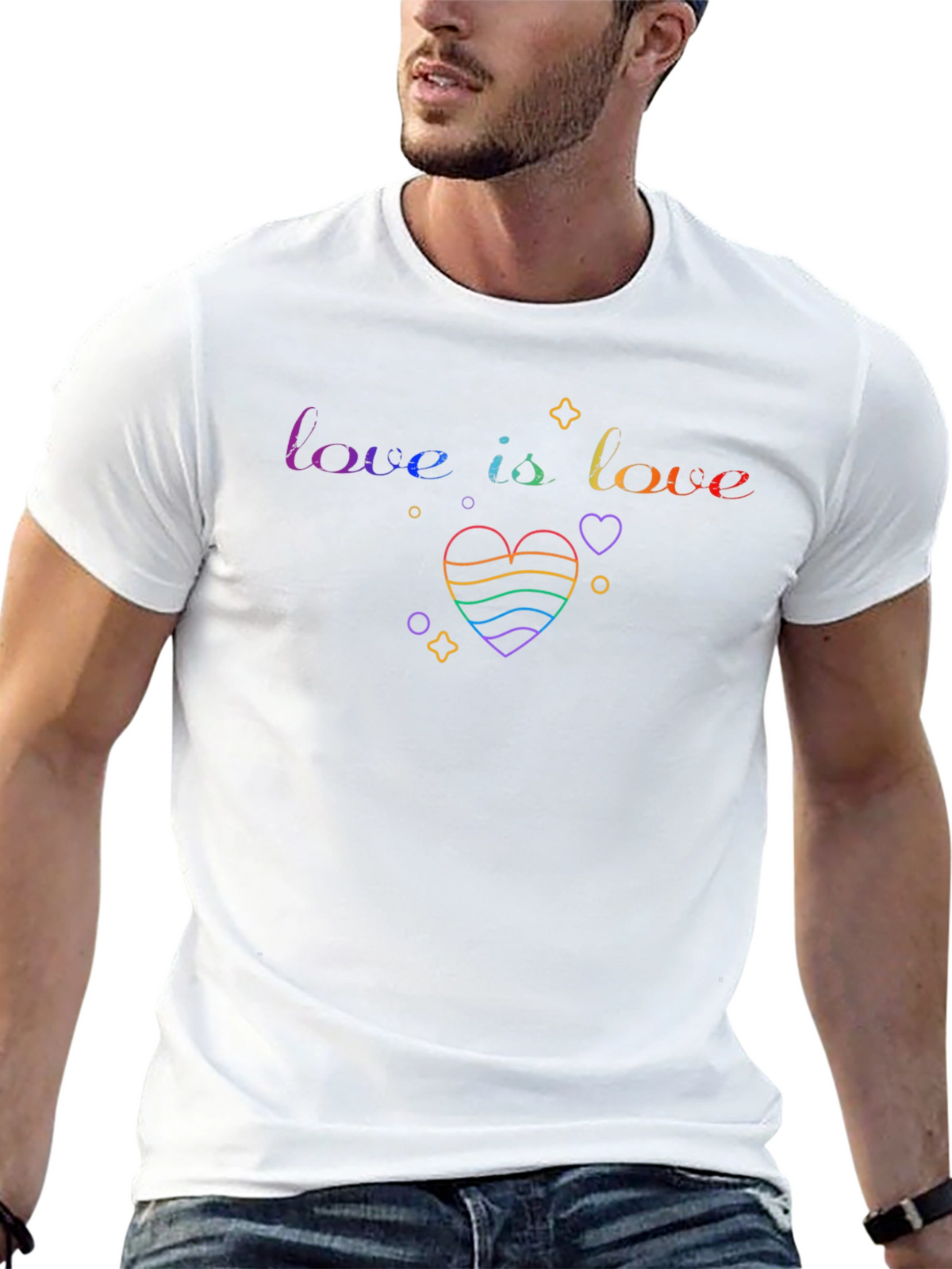 Love is Love Rainbow Heart Graphic Tee