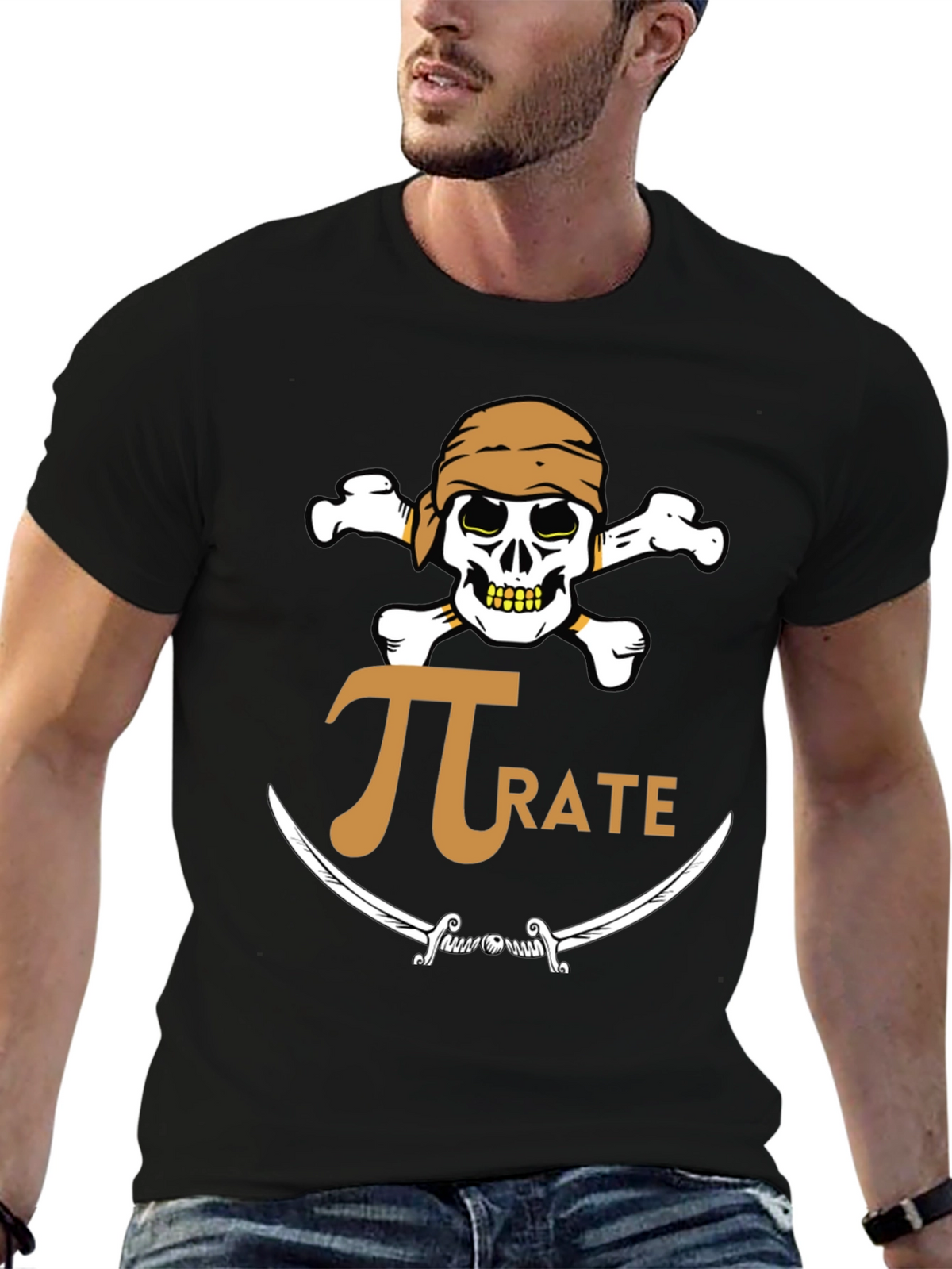 Pirate Pi Math T-Shirt - Black Graphic Tee