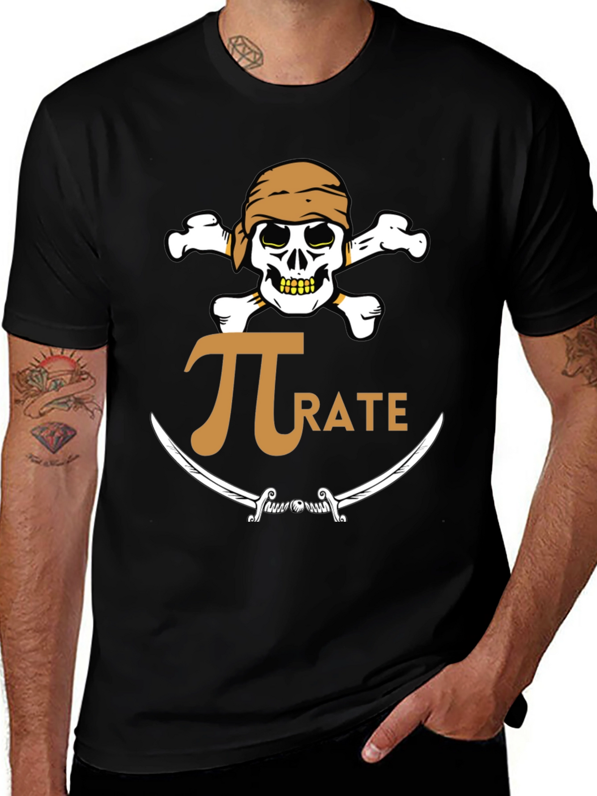 Pirate Pi Math T-Shirt - Black Graphic Tee