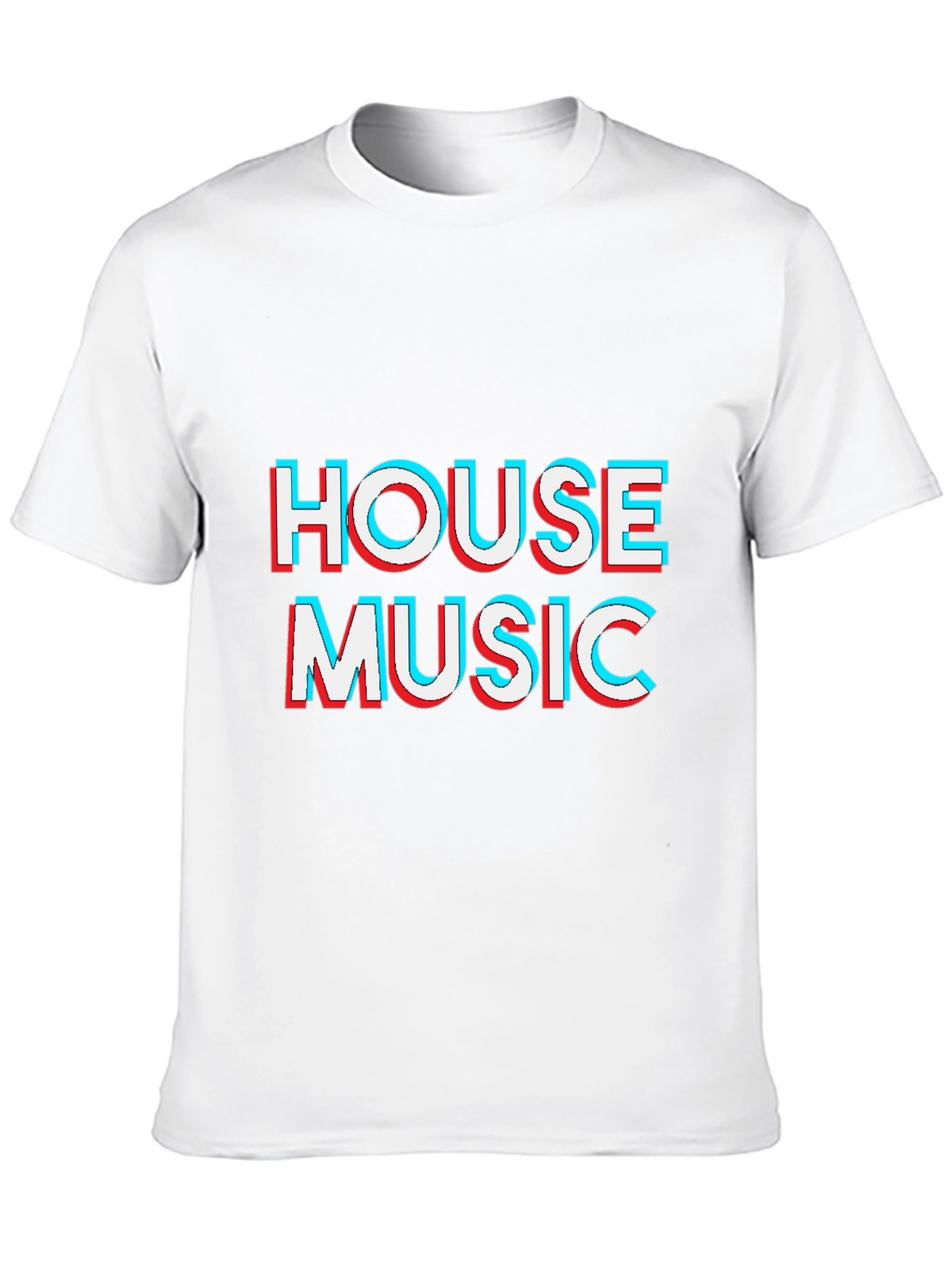 House Music 3D Effect Black T-Shirt