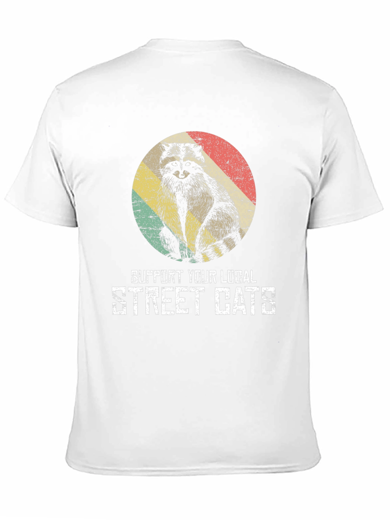 Retro Raccoon Support Street Cats T-Shirt