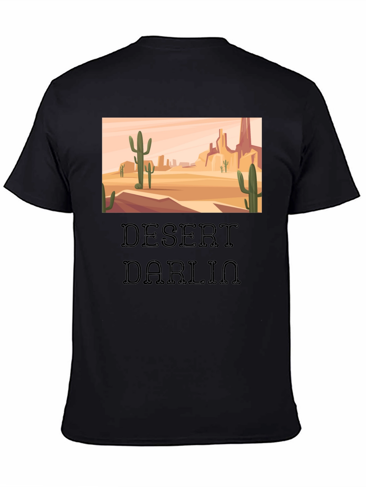 Desert Darlin Graphic Tee - Black Cotton T-Shirt