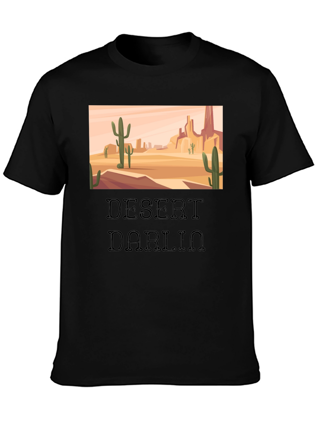 Desert Darlin Graphic Tee - Black Cotton T-Shirt