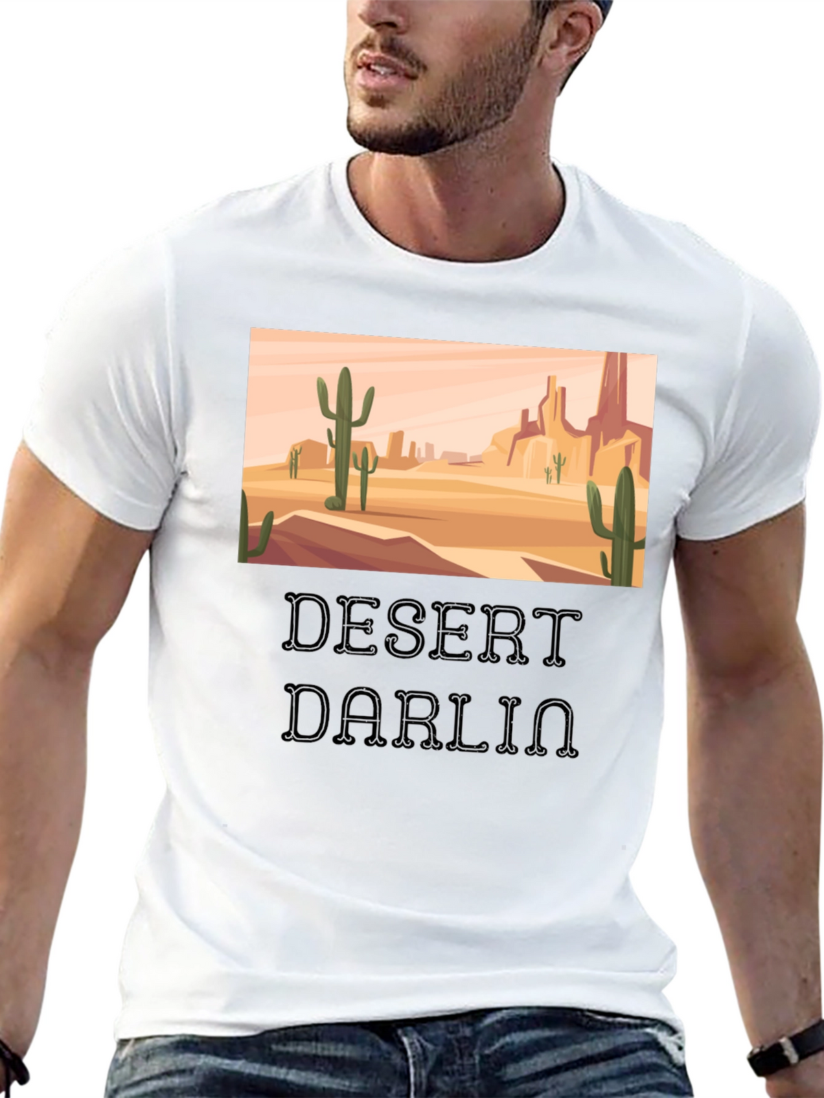 Desert Darlin Graphic Tee - Black Cotton T-Shirt
