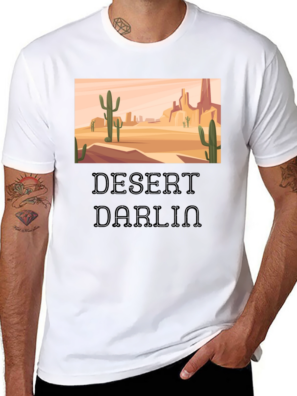 Desert Darlin Graphic Tee - Black Cotton T-Shirt