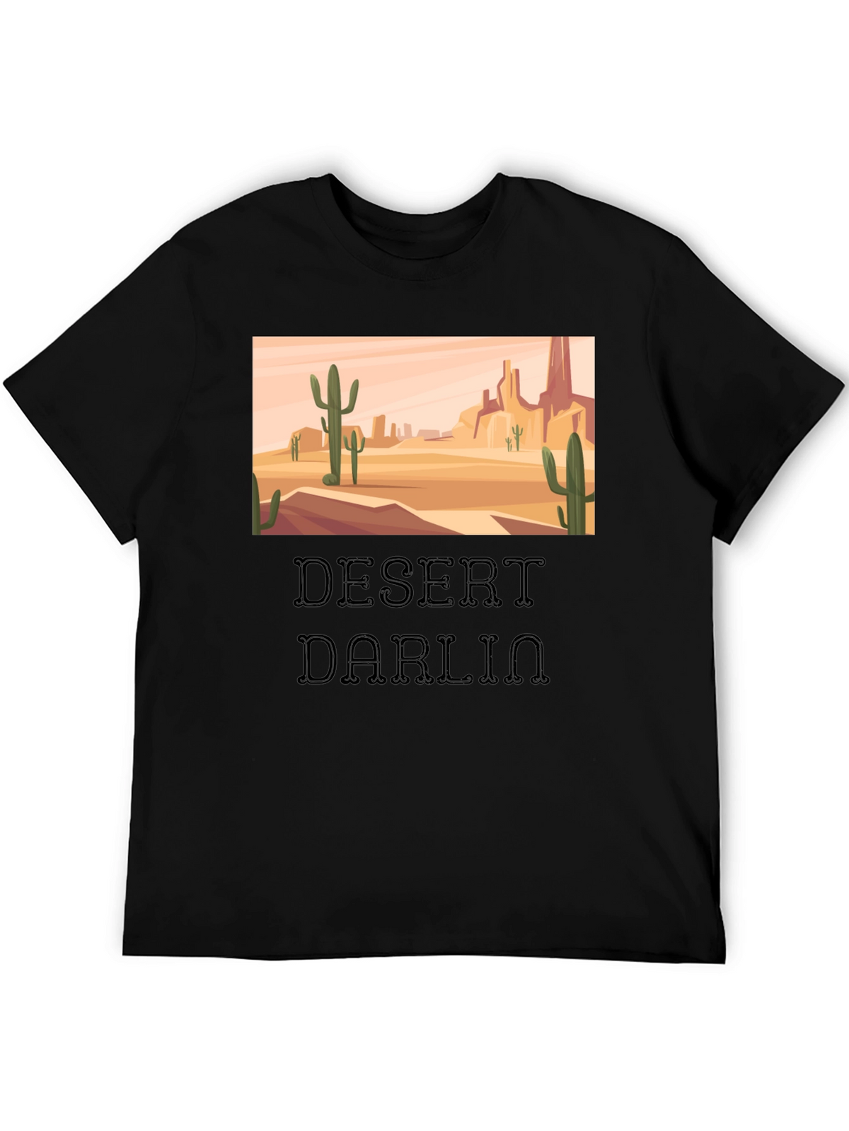 Desert Darlin Graphic Tee - Black Cotton T-Shirt