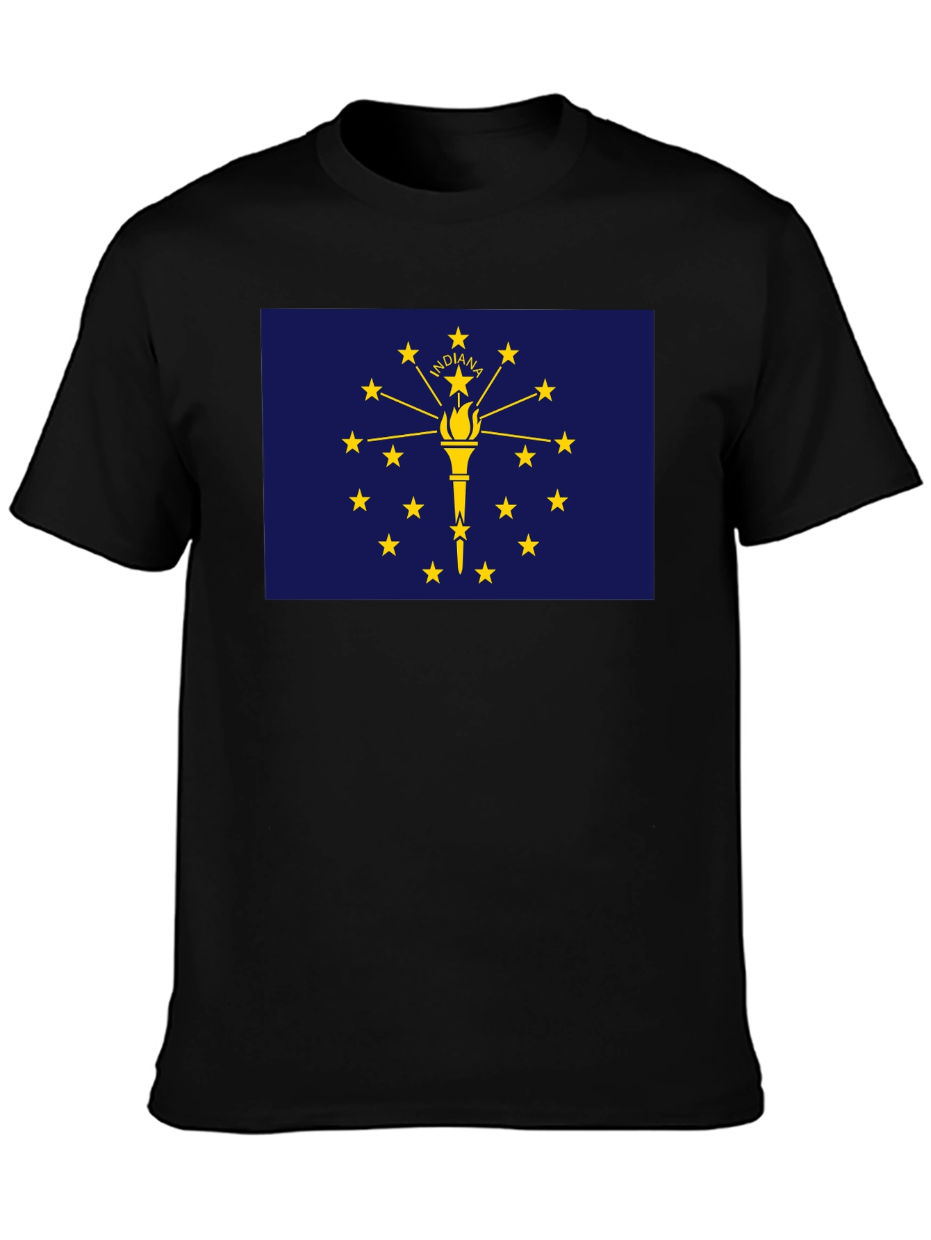 Indiana State Flag Graphic Tee - Black T-Shirt