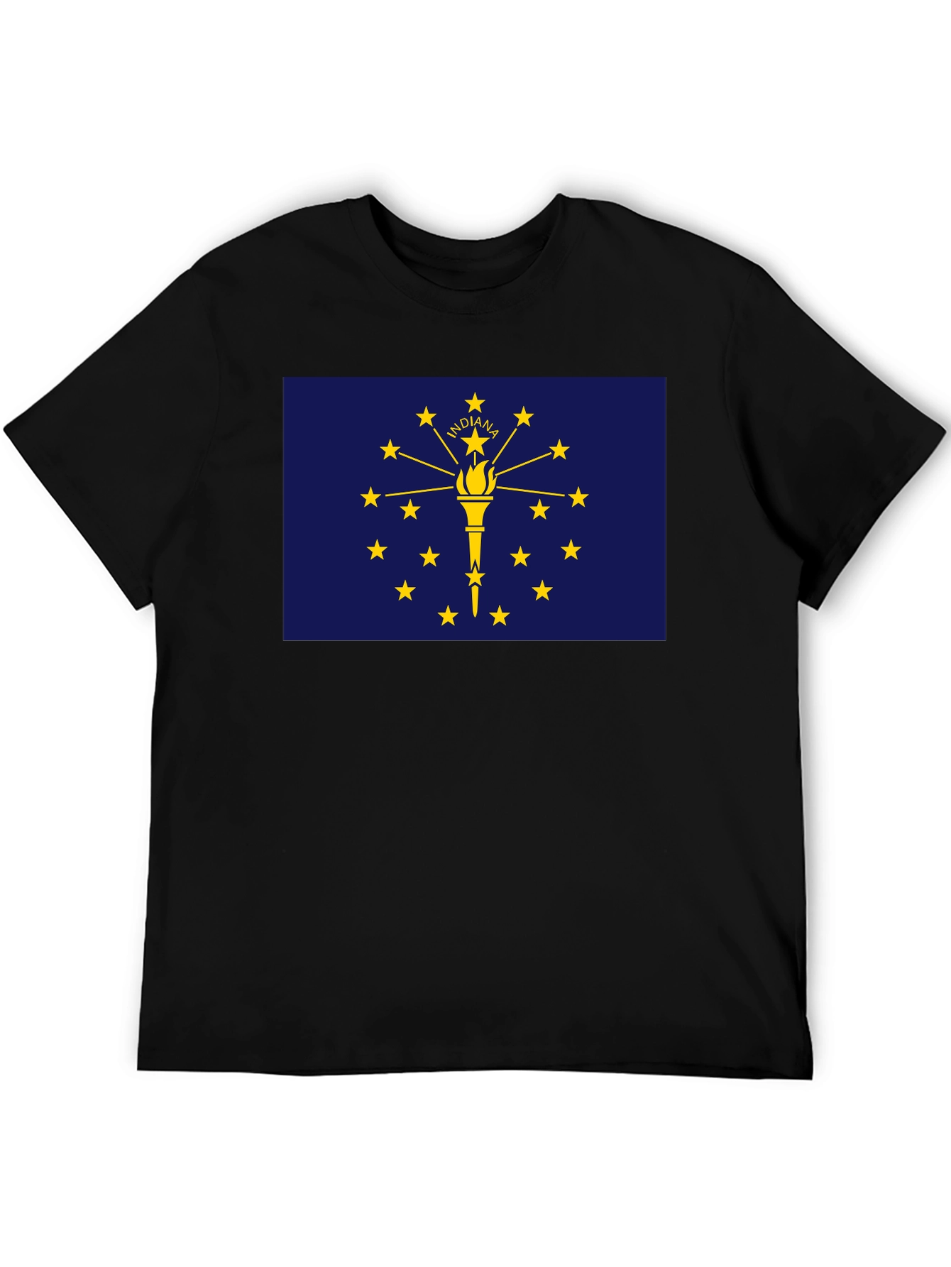 Indiana State Flag Graphic Tee - Black T-Shirt