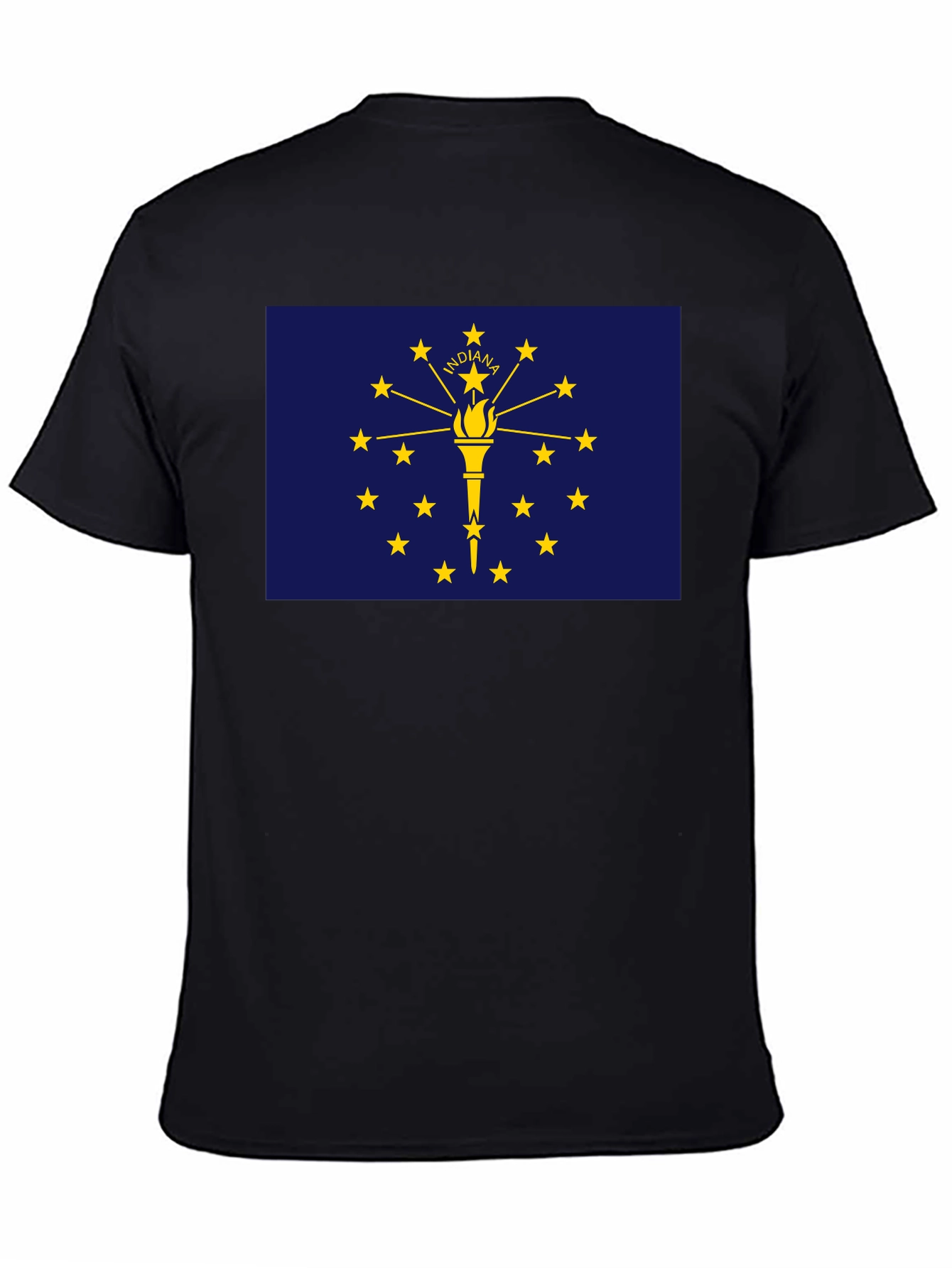 Indiana State Flag Graphic Tee - Black T-Shirt