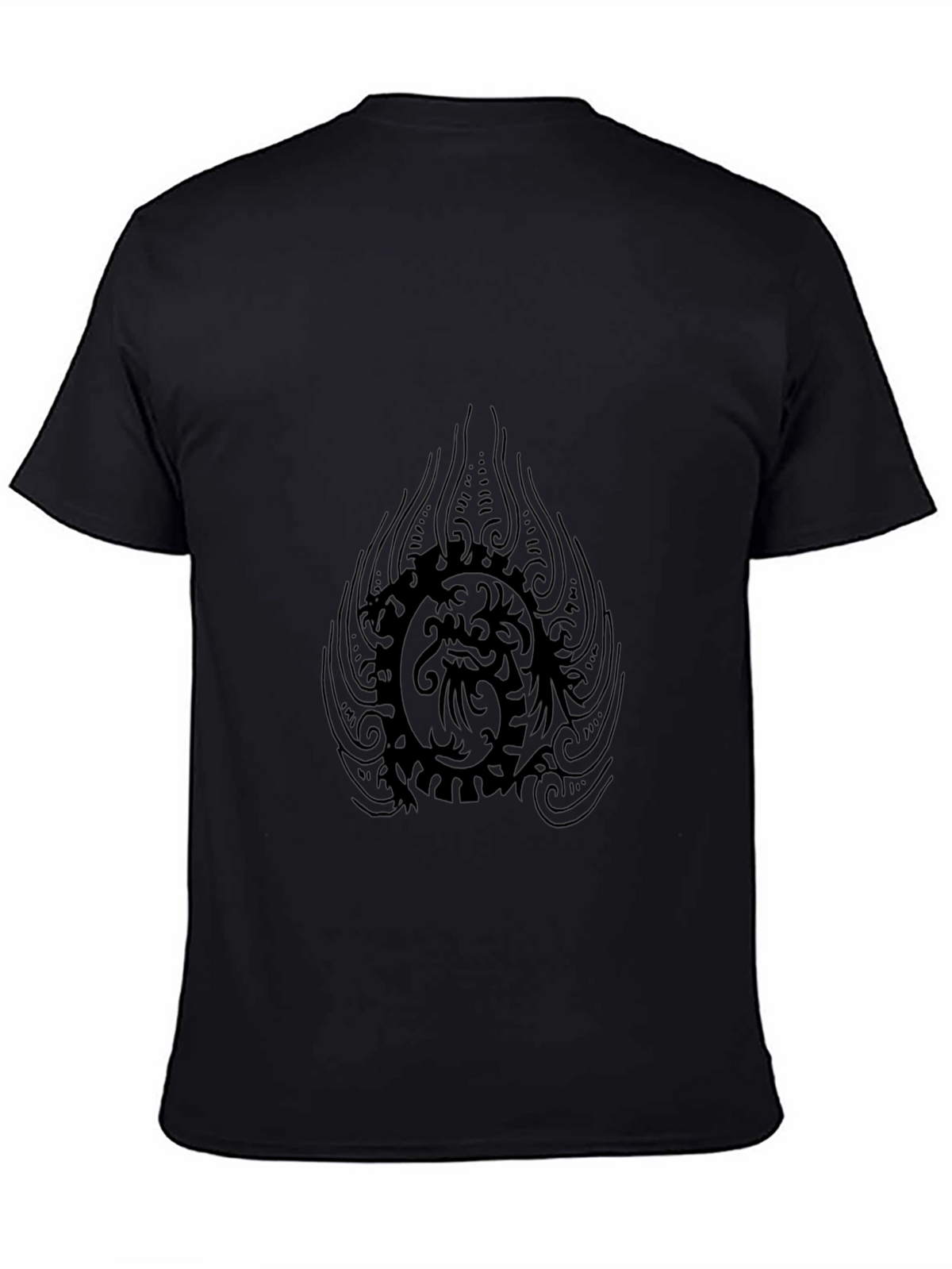 Mens Black Dragon Graphic Tee - Stylish Comfort