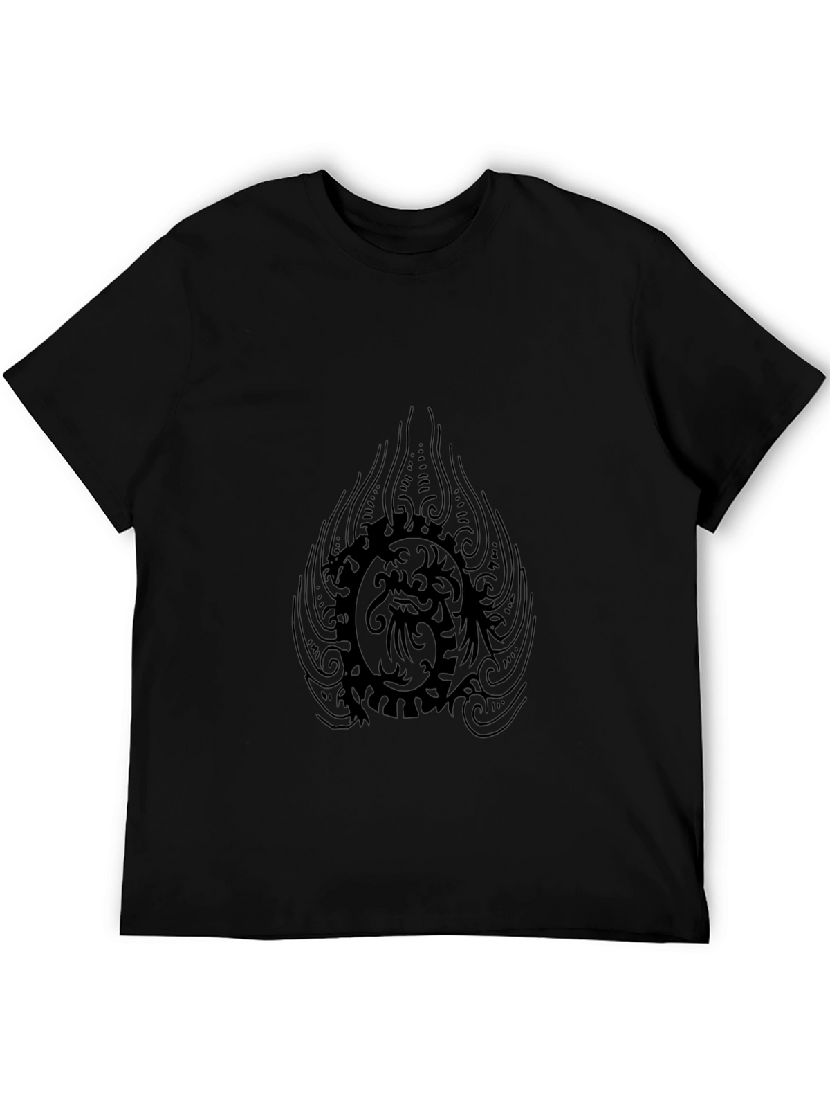 Mens Black Dragon Graphic Tee - Stylish Comfort