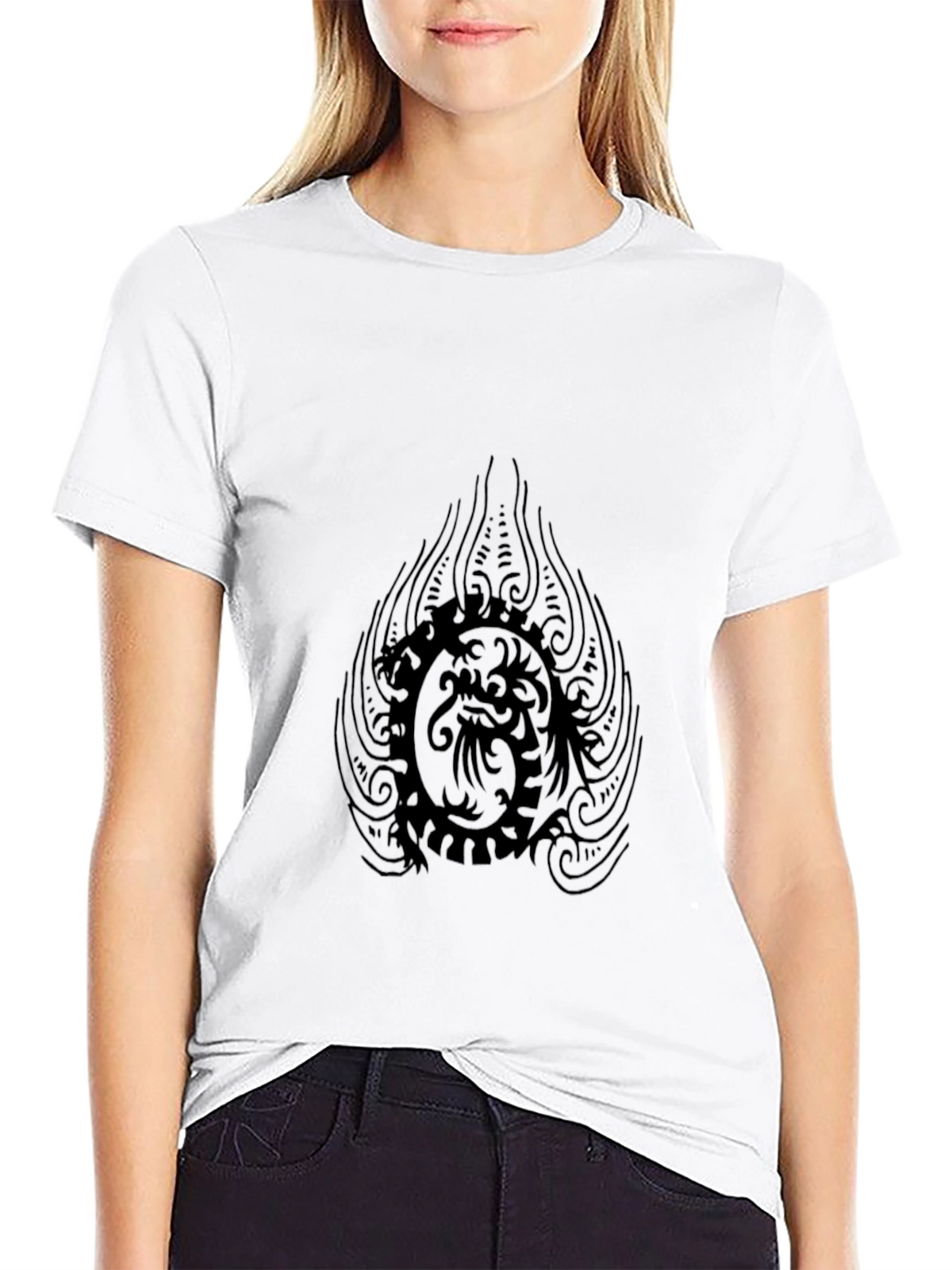 Mens Black Dragon Graphic Tee - Stylish Comfort
