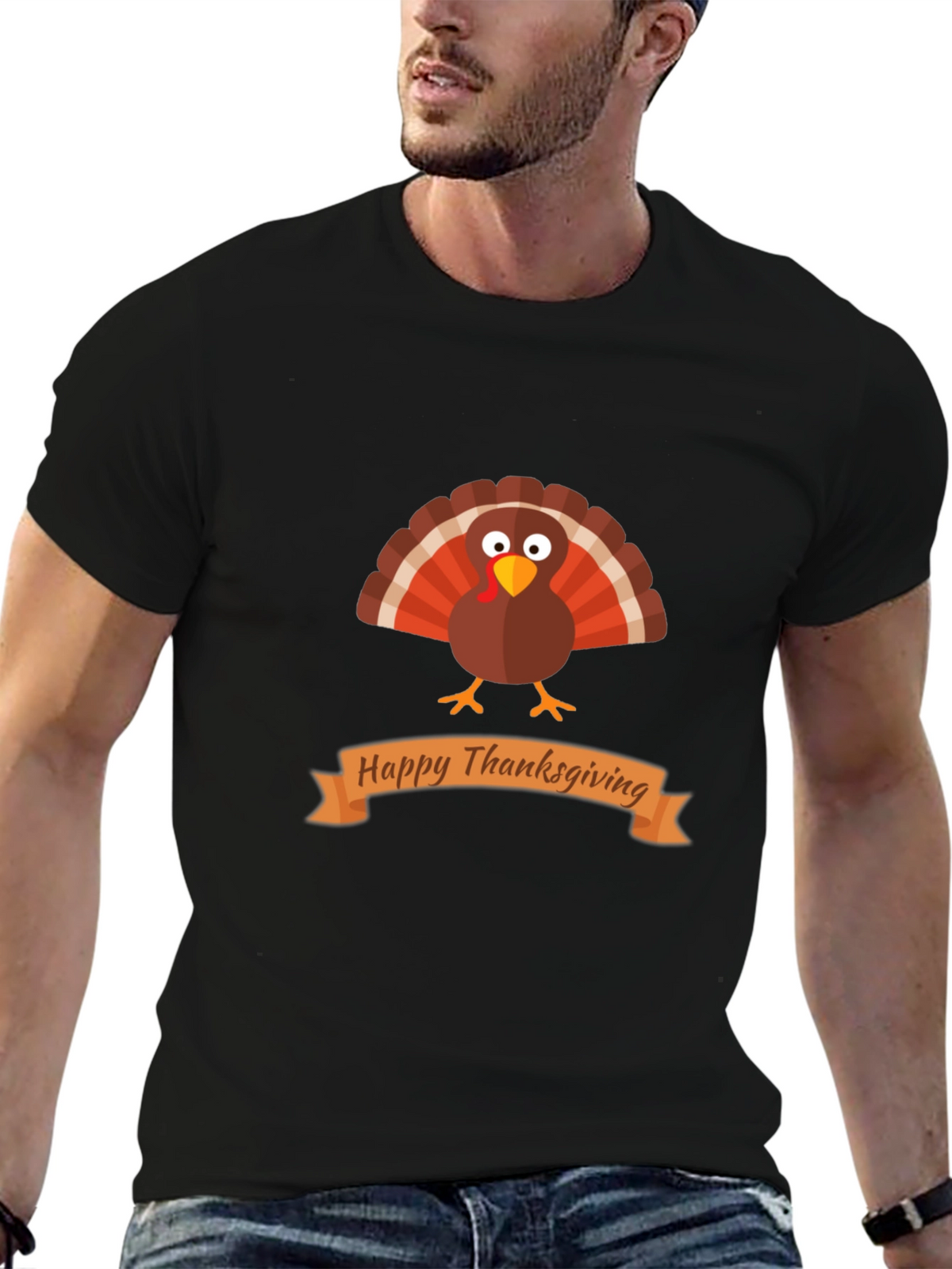 Happy Thanksgiving Turkey Graphic Tee