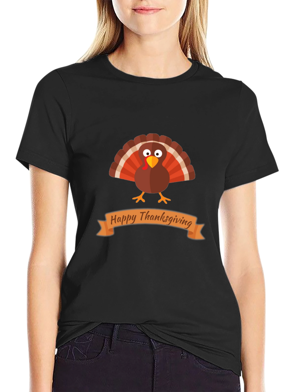 Happy Thanksgiving Turkey Graphic Tee