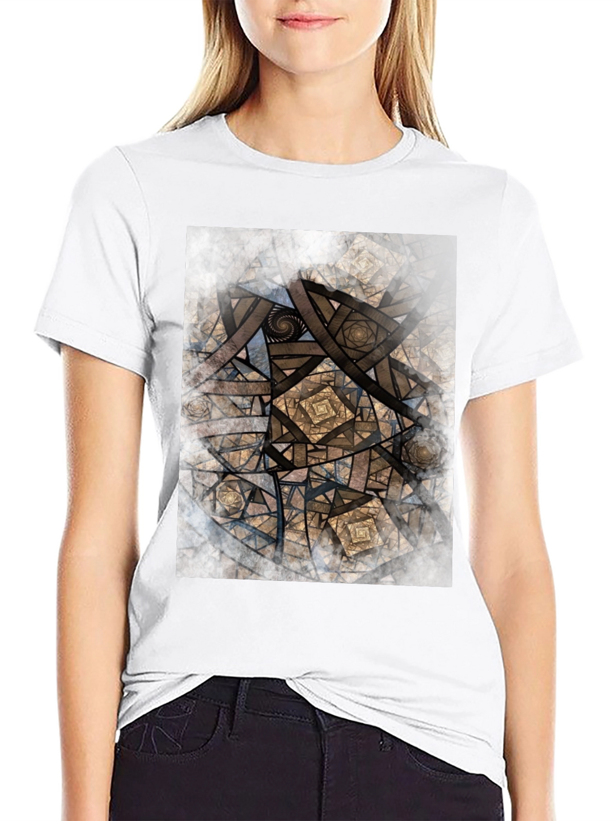 Geometric Fractal Graphic T-Shirt