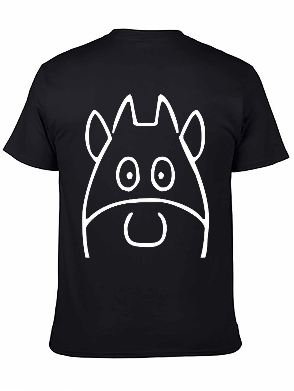 Funny Cow Face Graphic Tee - Black T-Shirt