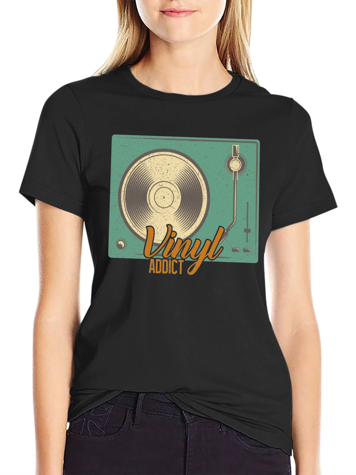 Vinyl Addict Graphic Tee - Retro Music Lover Shirt