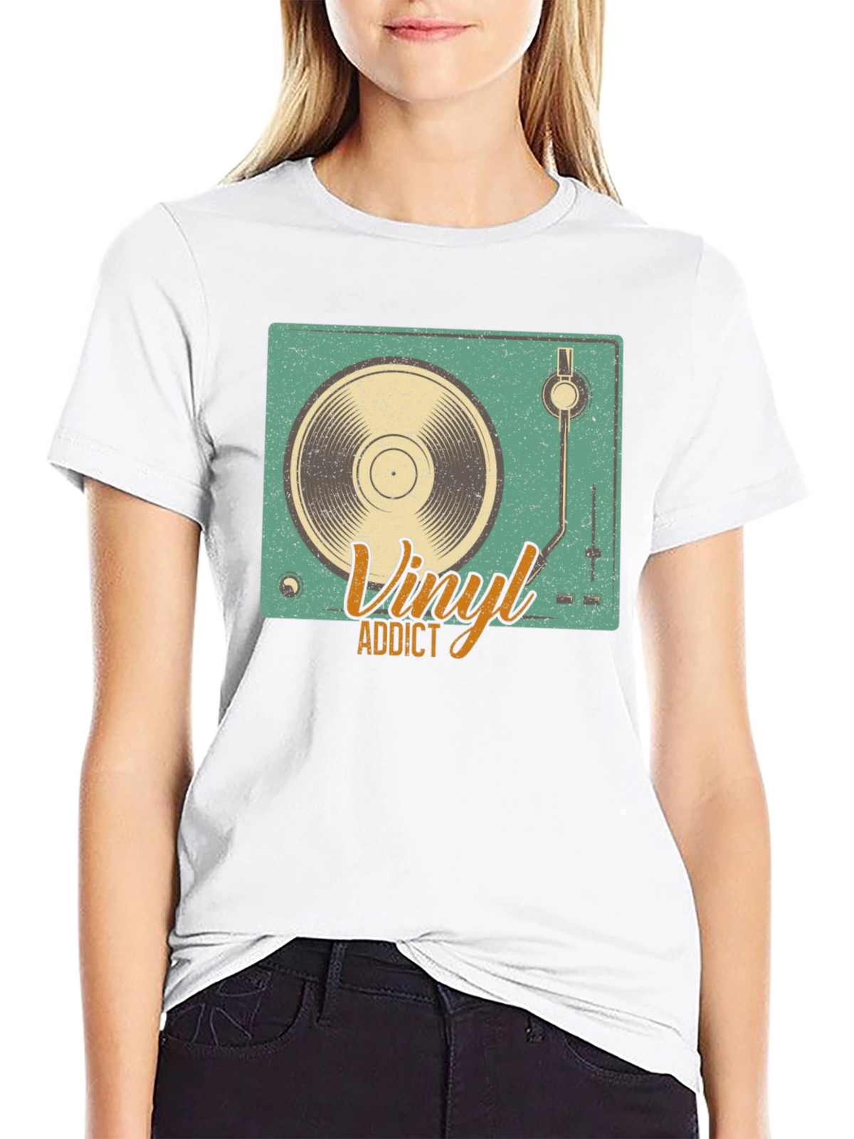 Vinyl Addict Graphic Tee - Retro Music Lover Shirt