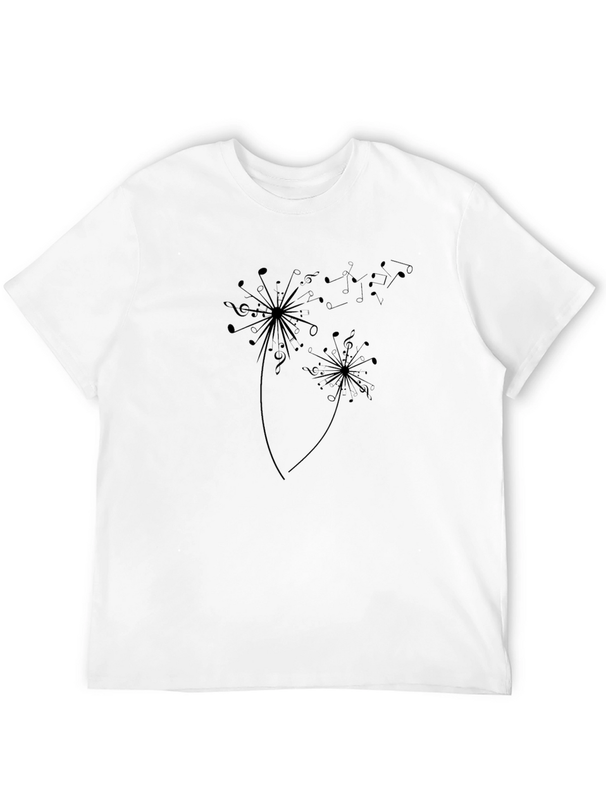 Music Dandelion Mens Black T-Shirt