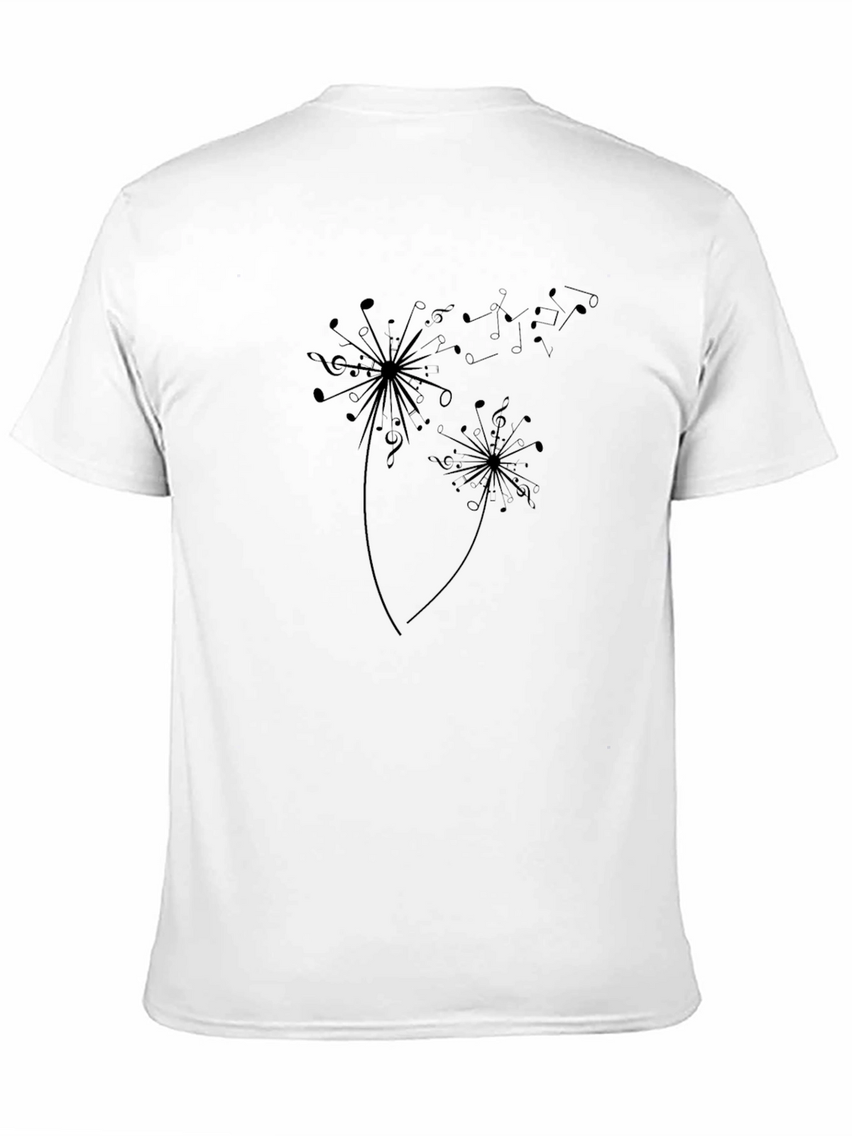 Music Dandelion Mens Black T-Shirt