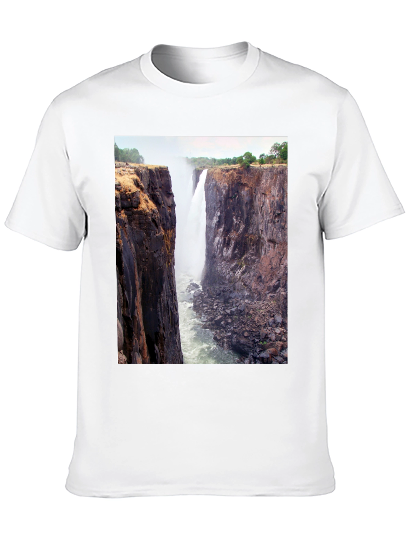 Waterfall Graphic Tee - Nature Lovers Black T-Shirt