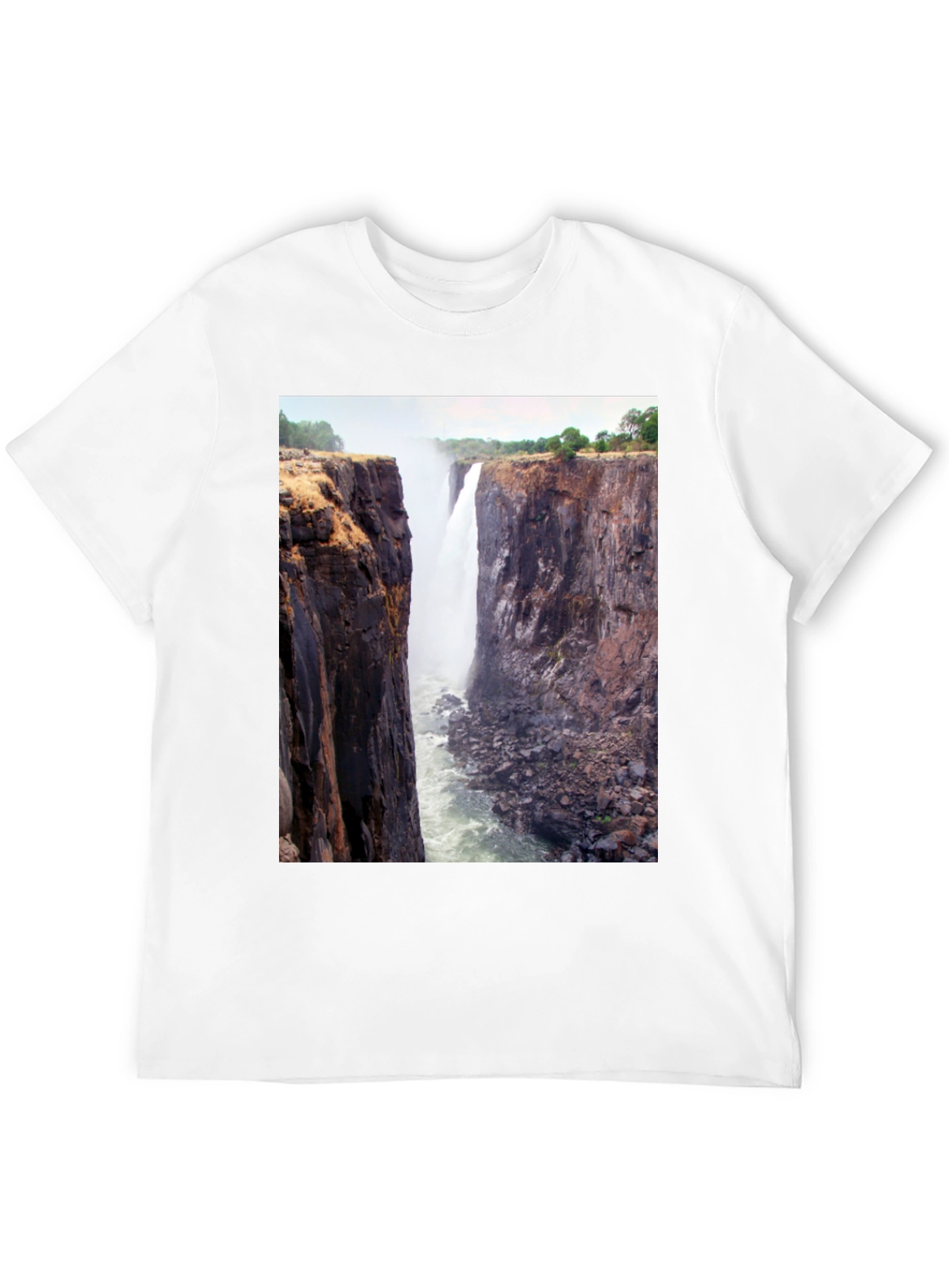 Waterfall Graphic Tee - Nature Lovers Black T-Shirt