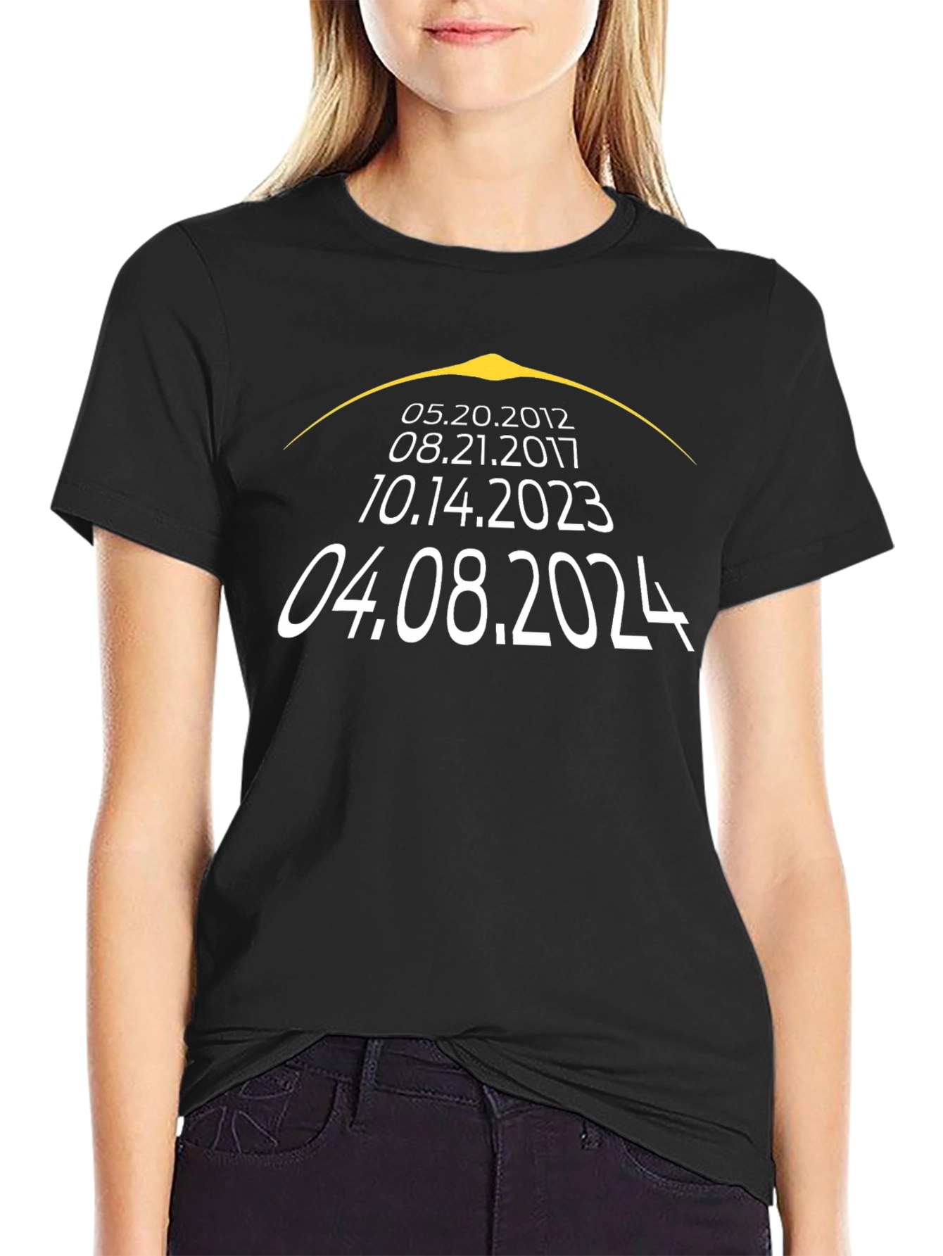 Total Solar Eclipse Dates T-Shirt - 04.08.2024