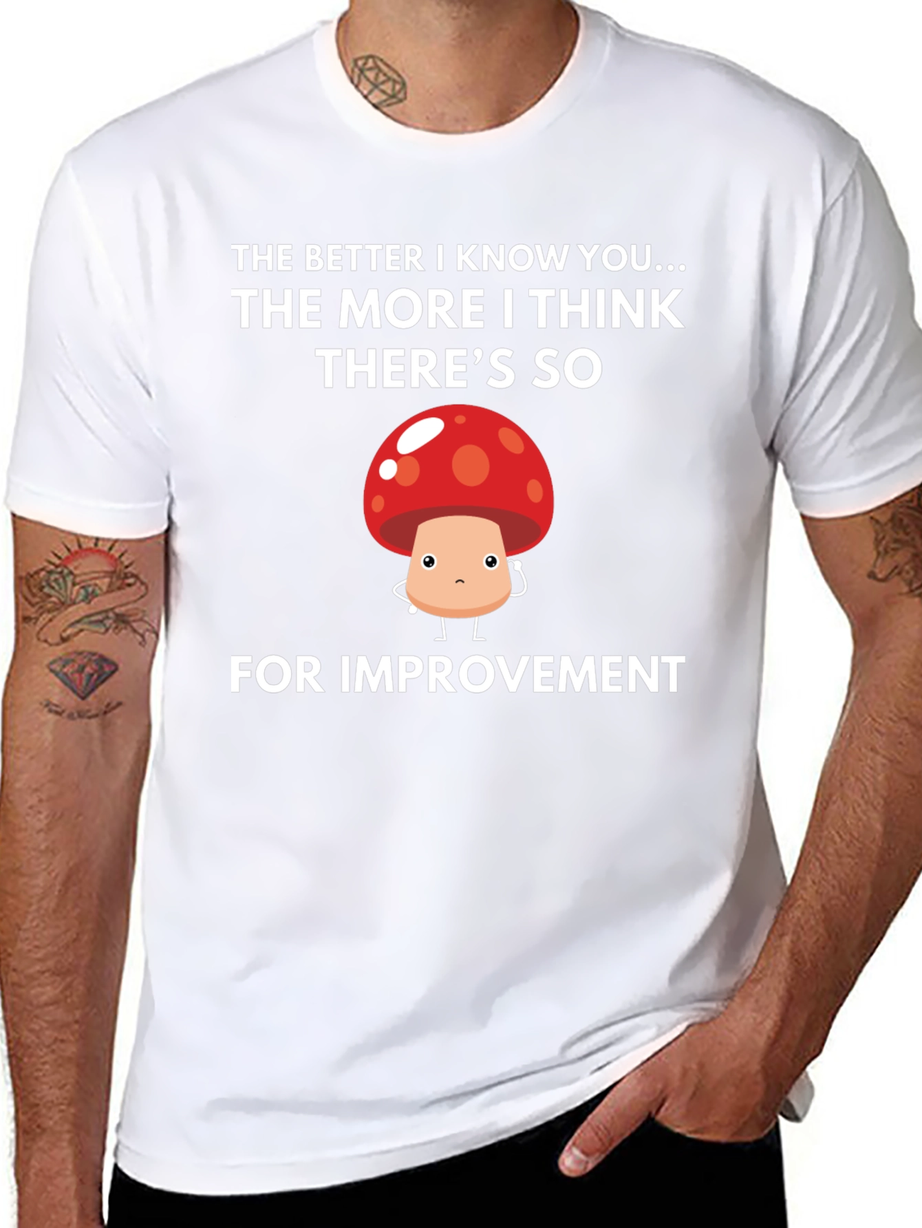 Funny Mushroom Graphic T-Shirt - Room for Improvement