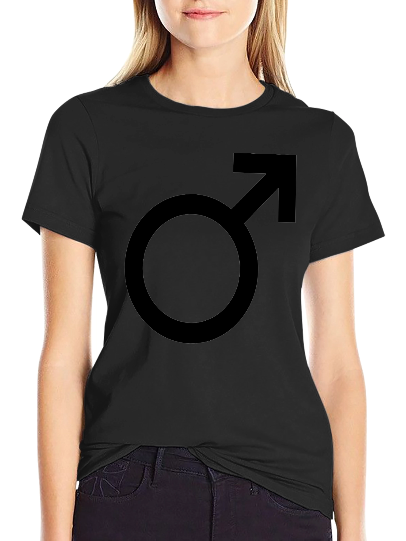 Classic Black T-Shirt with Male Symbol