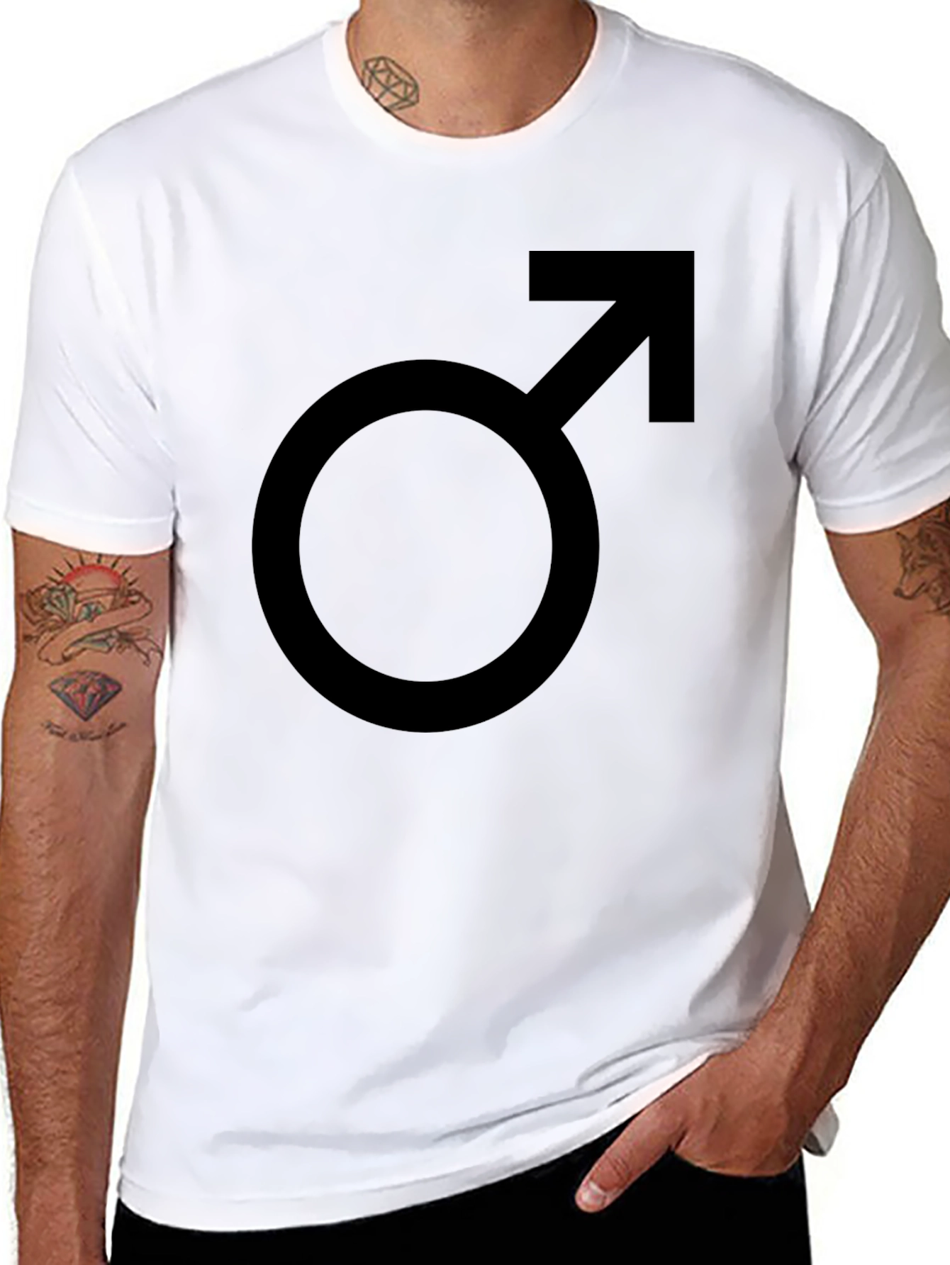 Classic Black T-Shirt with Male Symbol