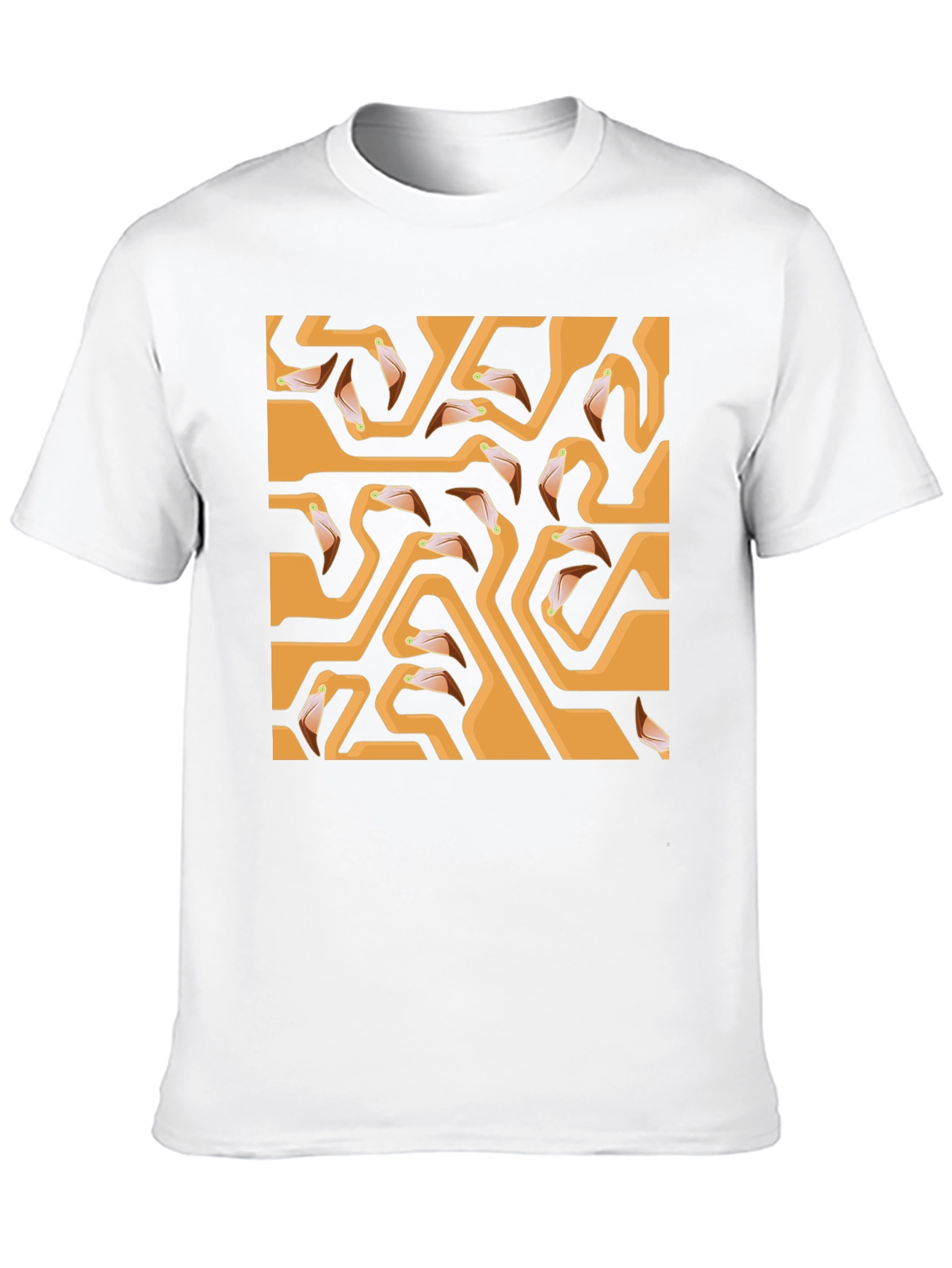 Flamingo Head Maze Black T-Shirt