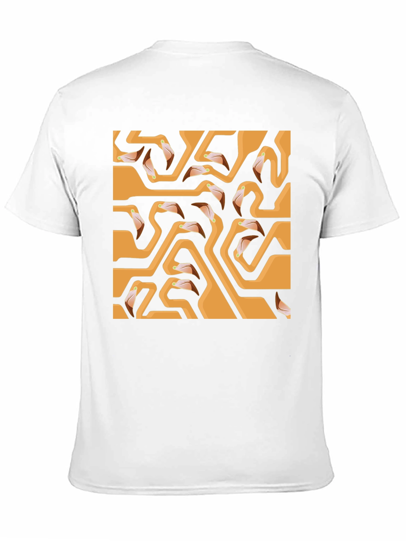 Flamingo Head Maze Black T-Shirt