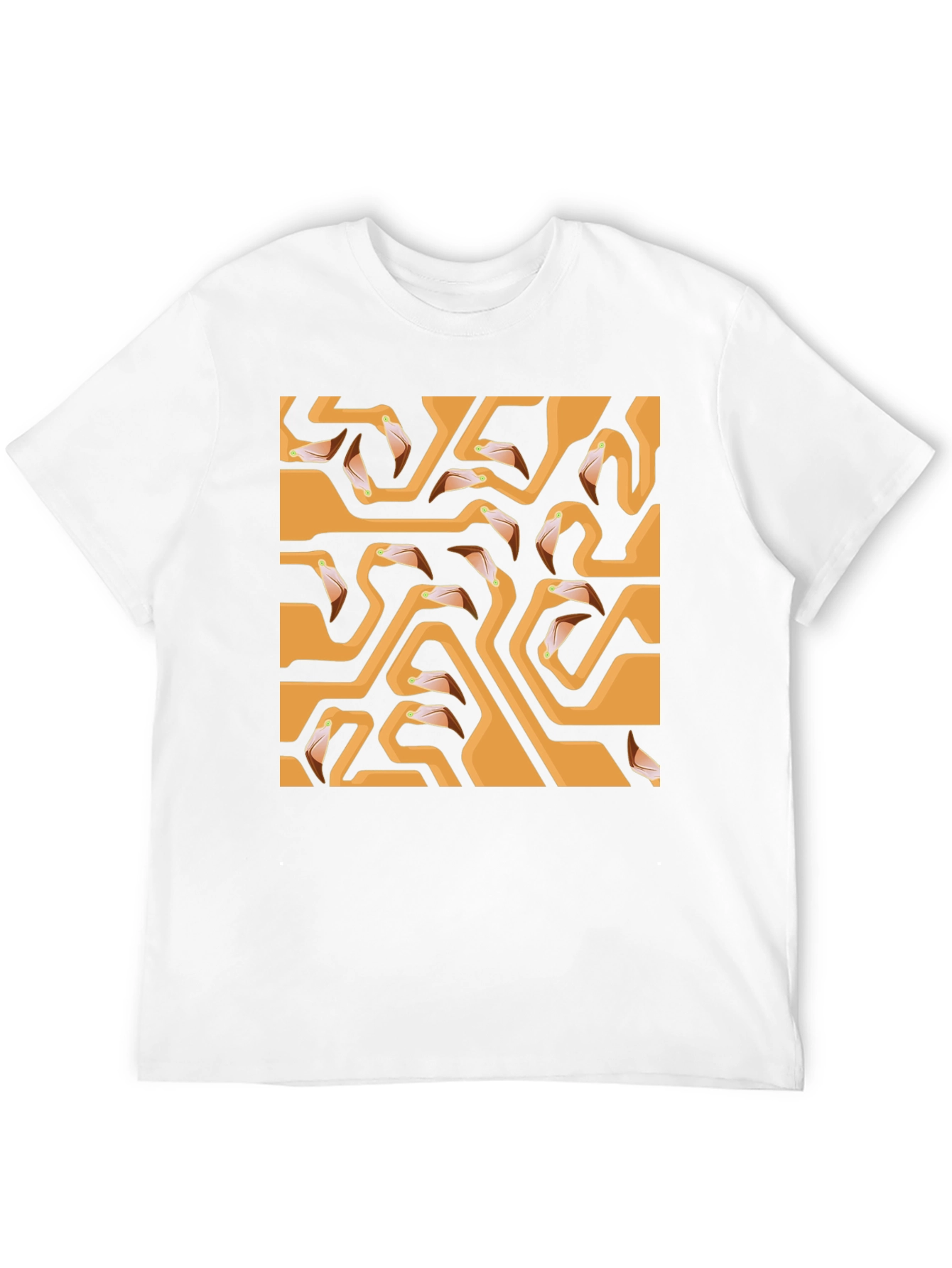 Flamingo Head Maze Black T-Shirt