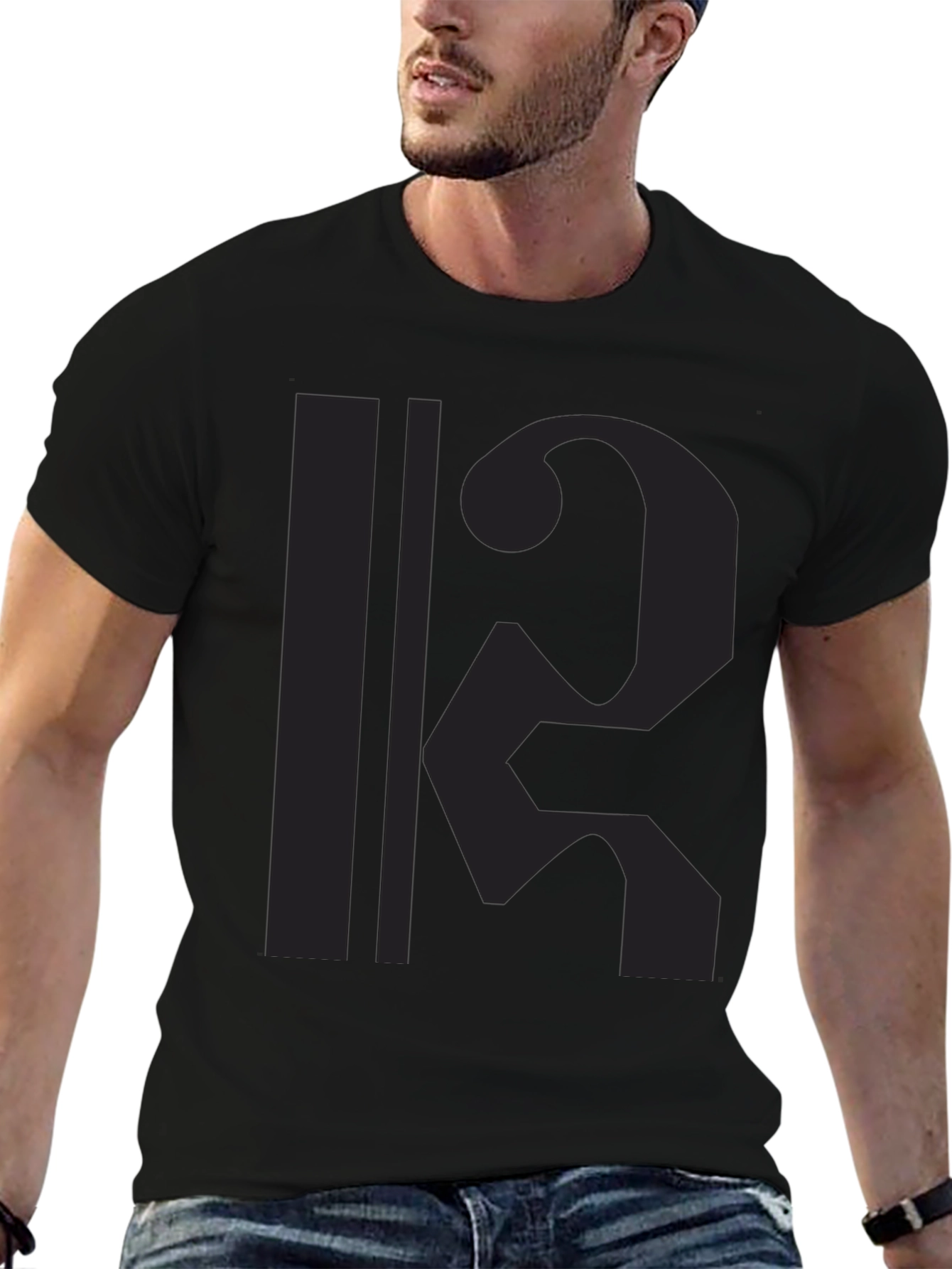 Stylish Black T-Shirt with Graphic Print