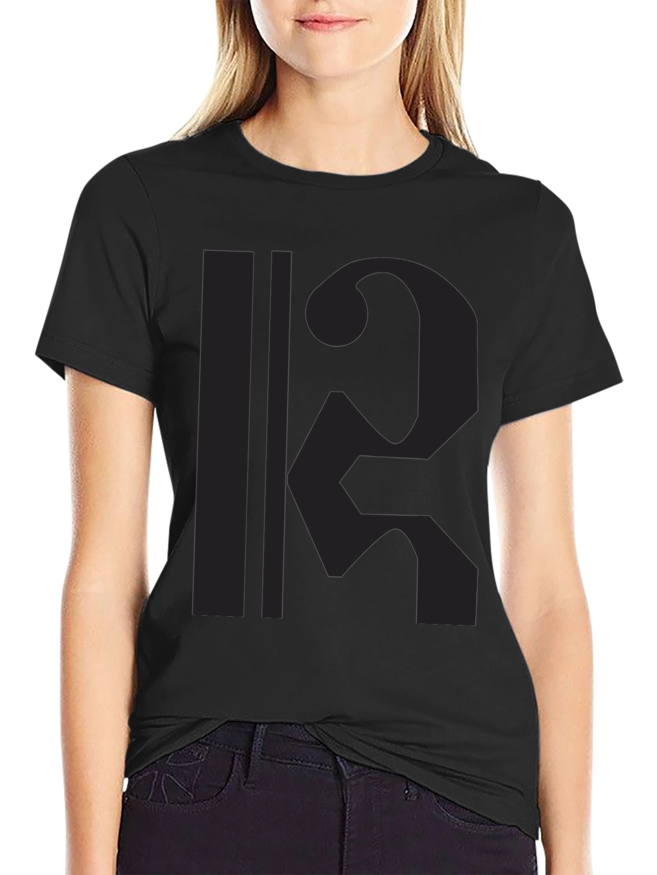 Stylish Black T-Shirt with Graphic Print