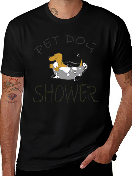 Pet Dog Shower Black T-Shirt