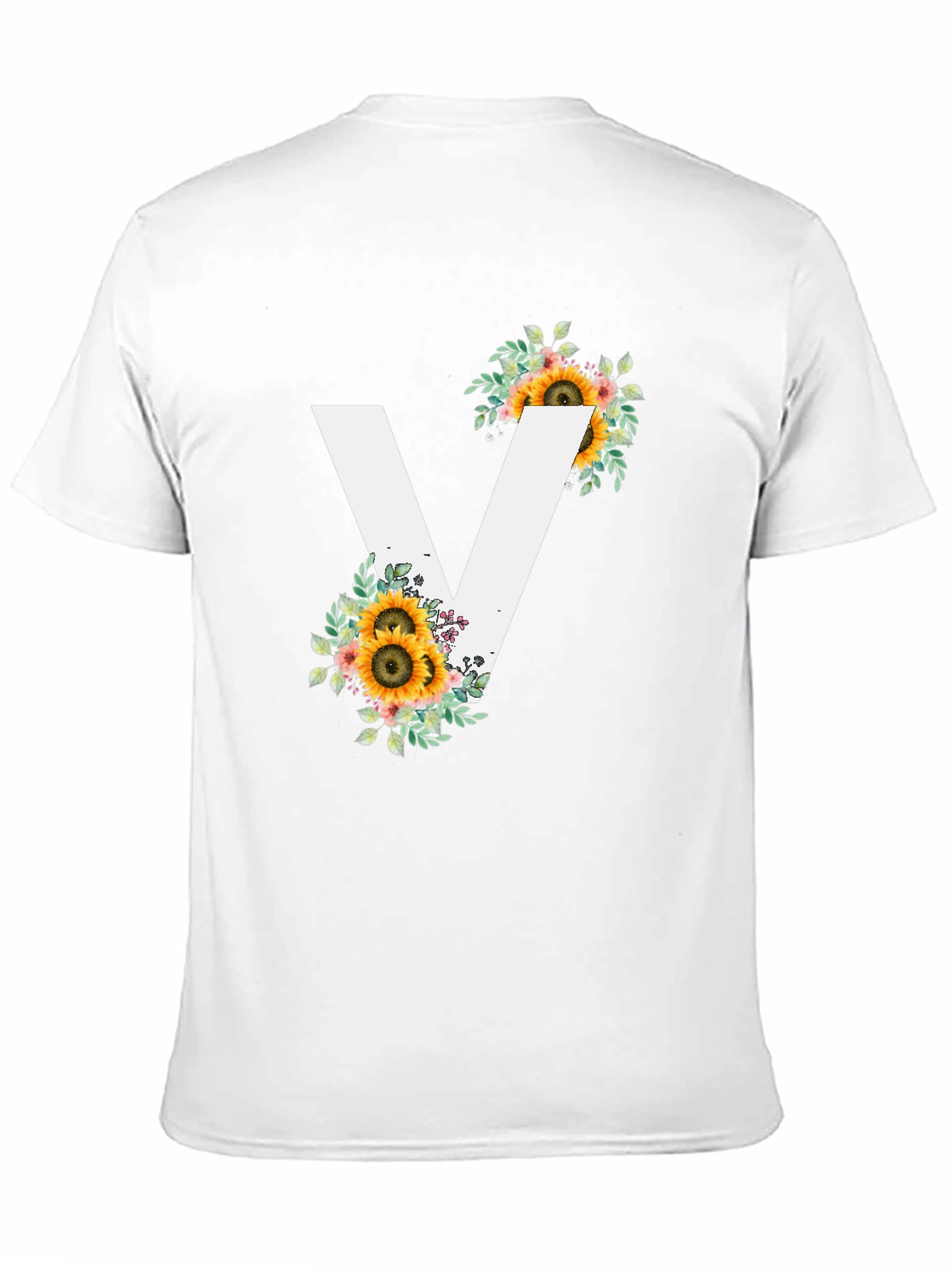 Sunflower Initial V Black T-Shirt