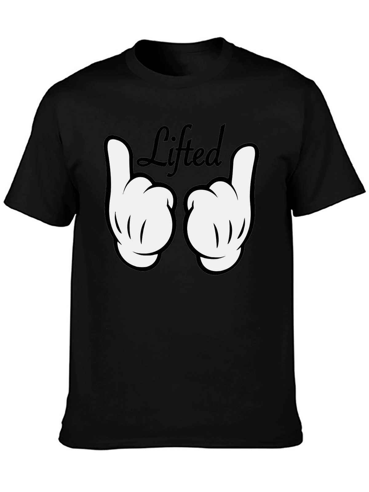 Lifted Graphic Tee - Black Cotton T-Shirt