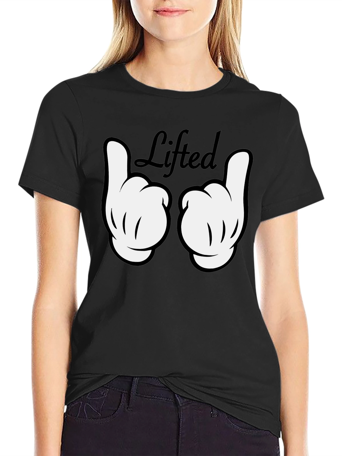 Lifted Graphic Tee - Black Cotton T-Shirt