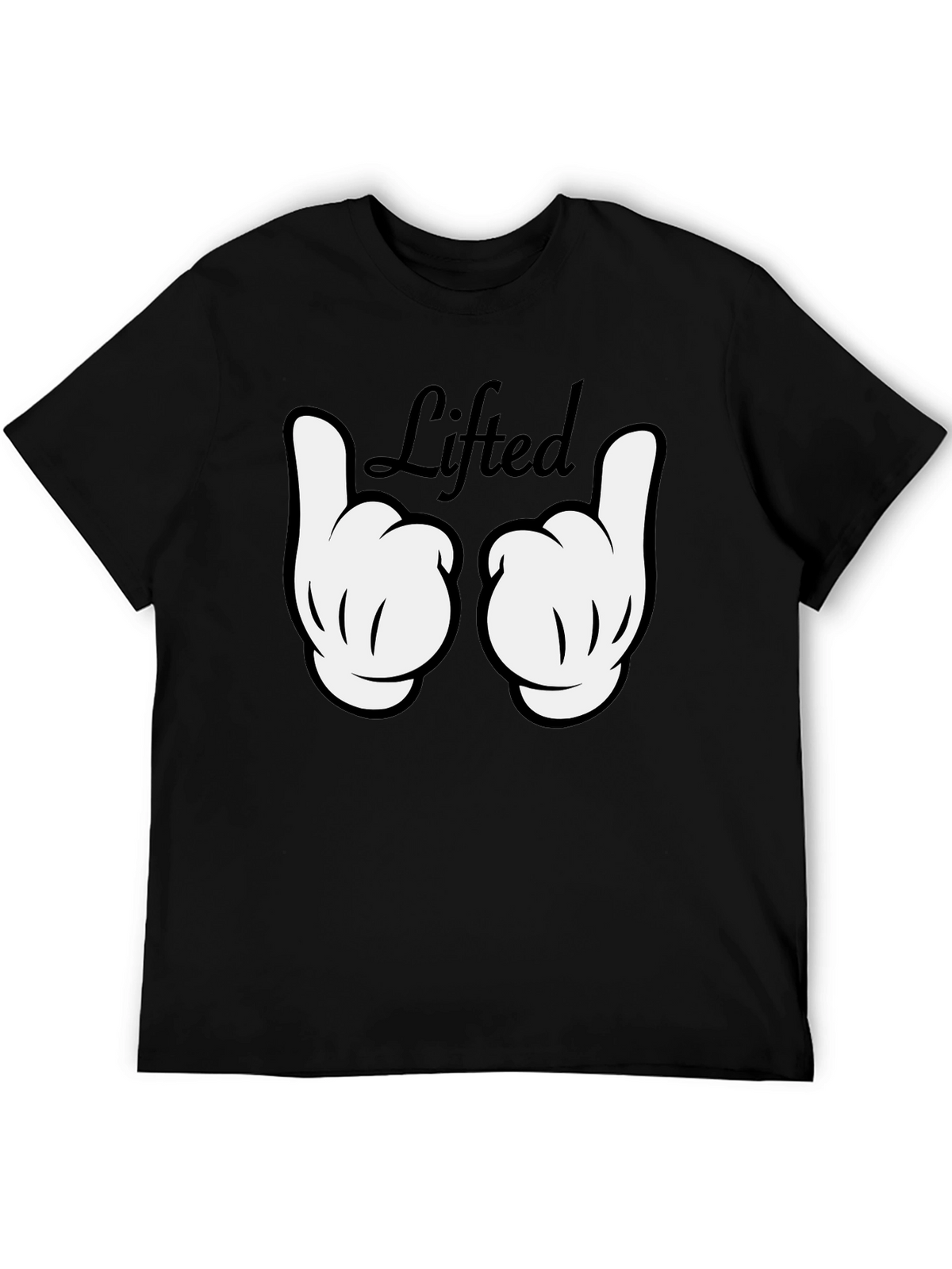 Lifted Graphic Tee - Black Cotton T-Shirt