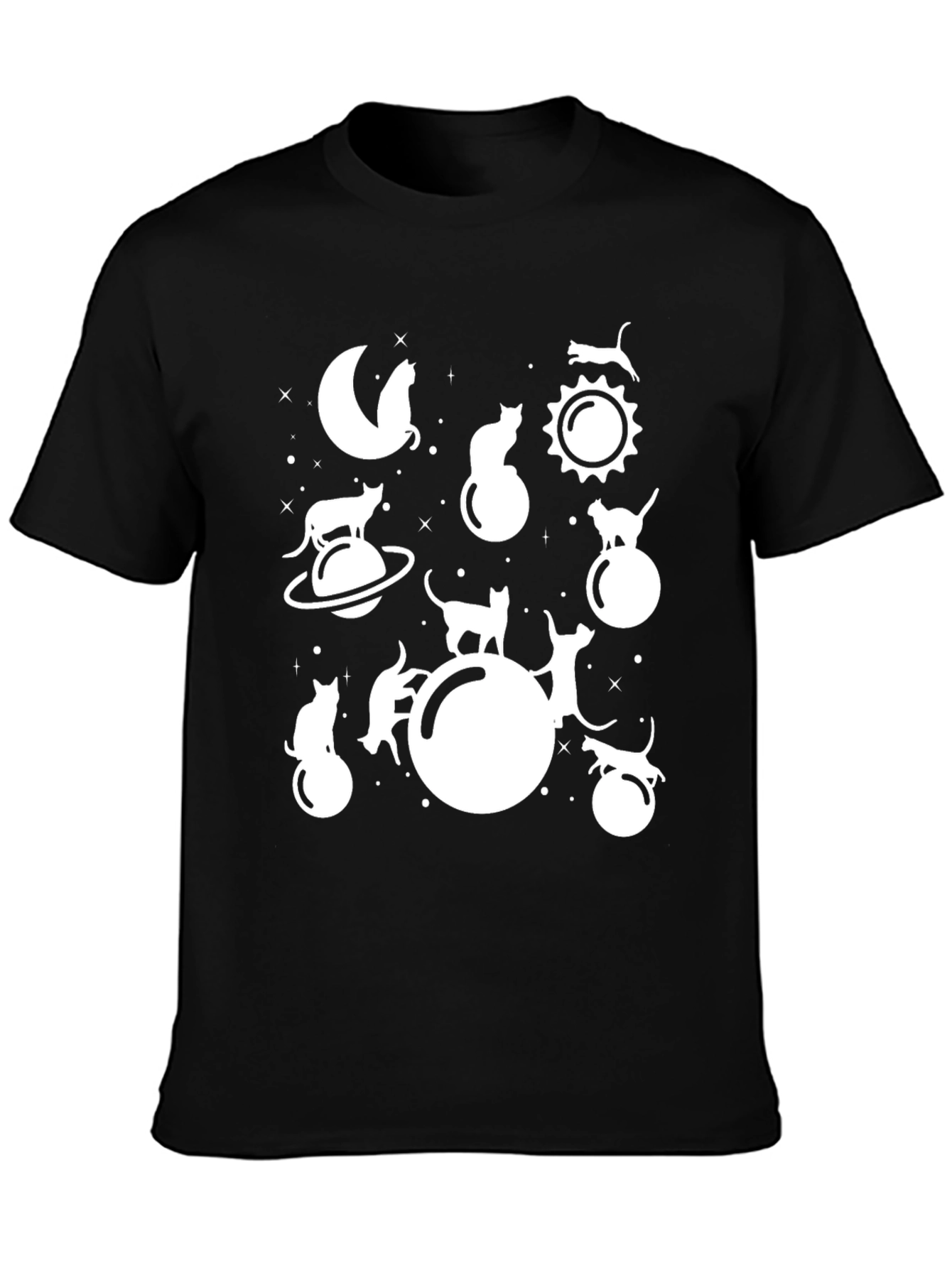 Cosmic Cat T-Shirt - Unique Feline Space Design