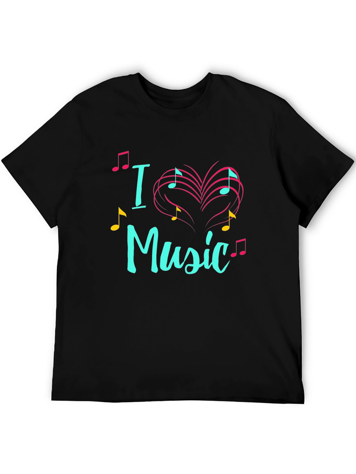 I Love Music T-Shirt Musical Heart Design
