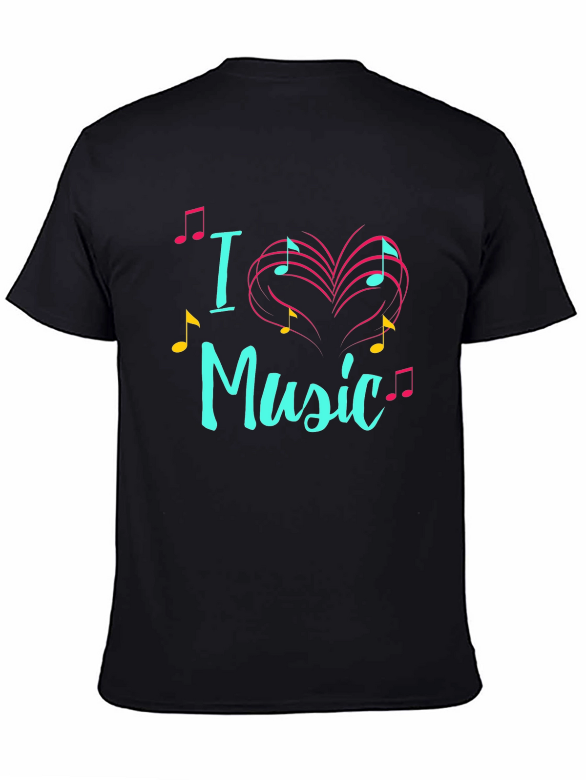 I Love Music T-Shirt Musical Heart Design