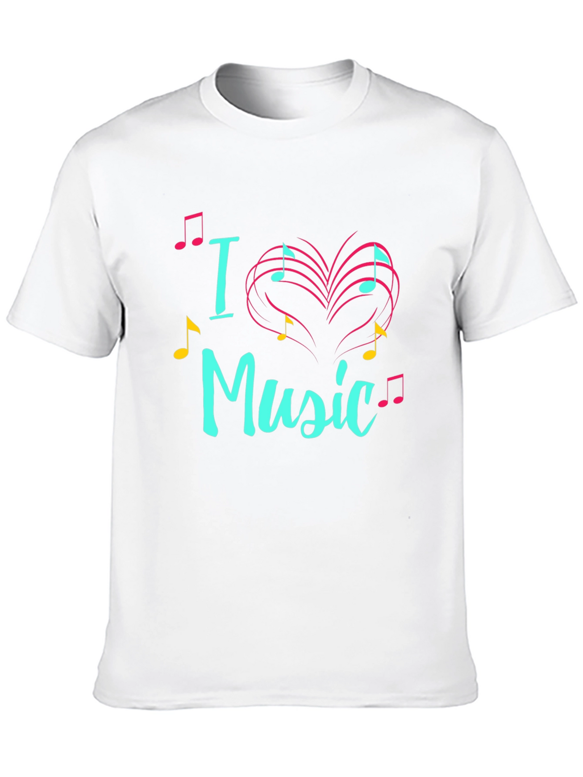 I Love Music T-Shirt Musical Heart Design